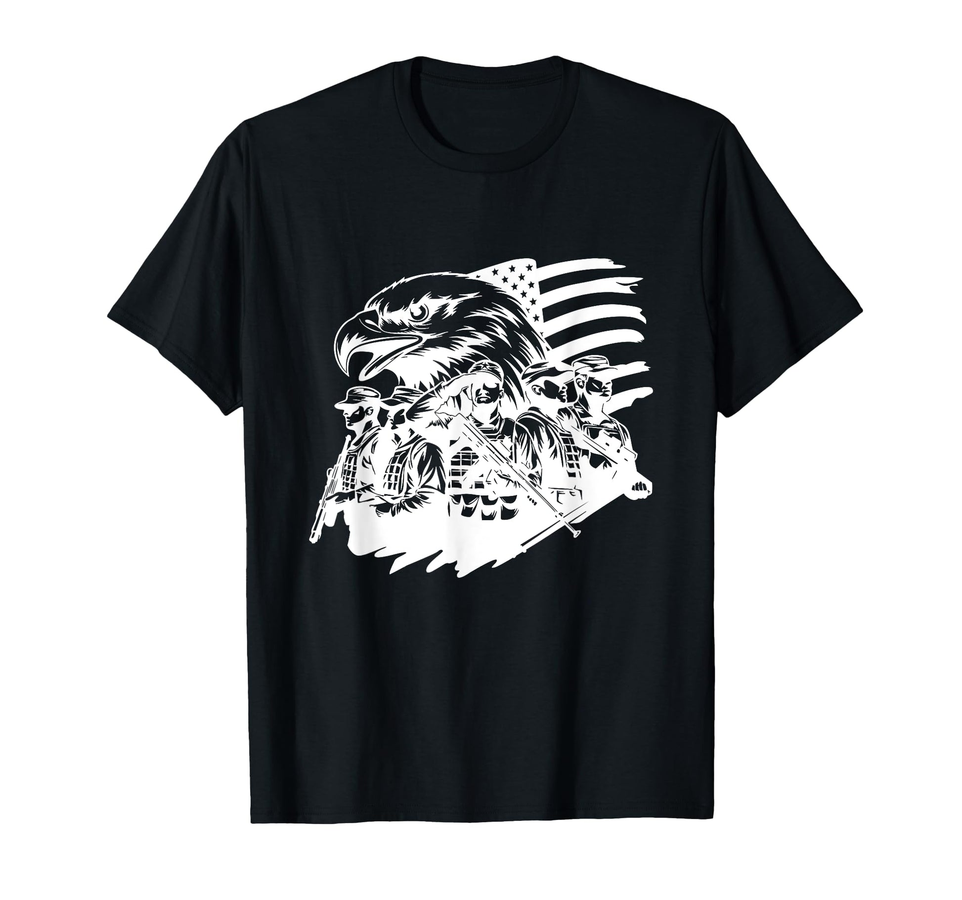 Us Patriotic Eagle Soldier Veteran Dad T-Shirt - Unique Graphic for Adults - T-Shirt, Sweatshirt, Hoodie