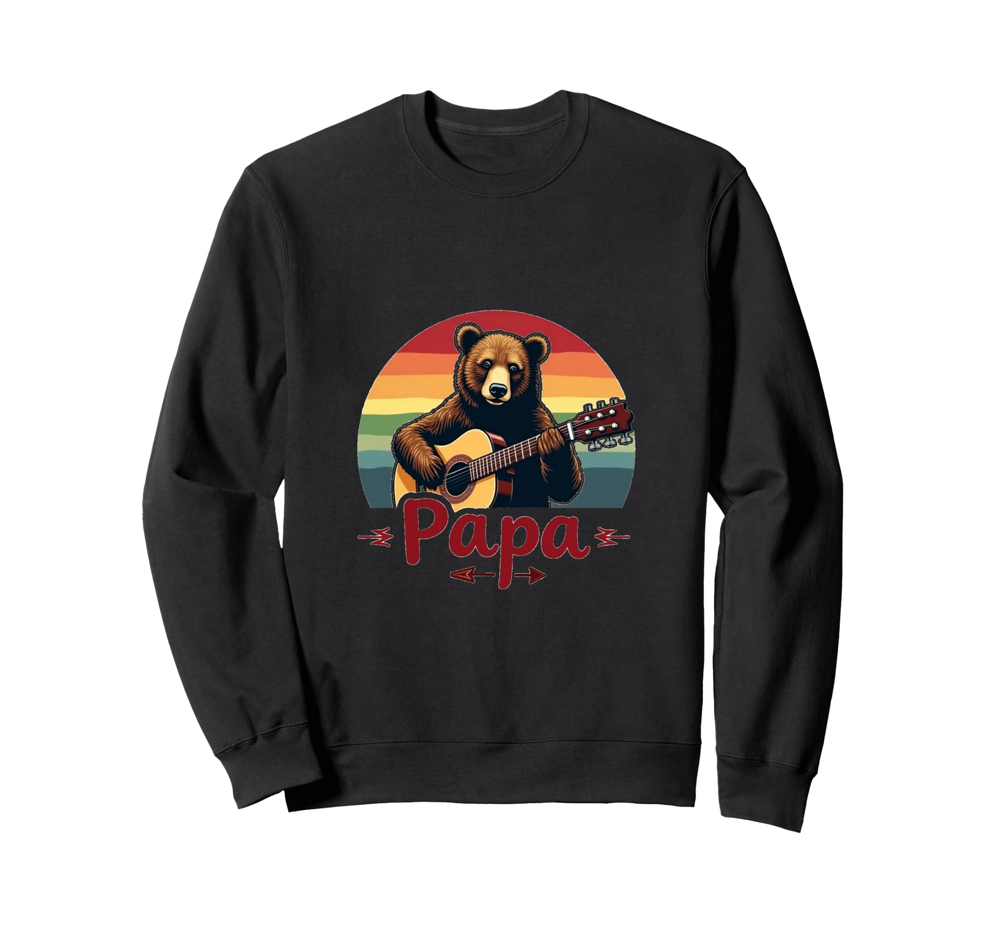 Papa Bear Guitar Papa Bear Lover Sweatshirt - Casual Everyday Wear Unisex - T-Shirt, Sweatshirt, Hoodie