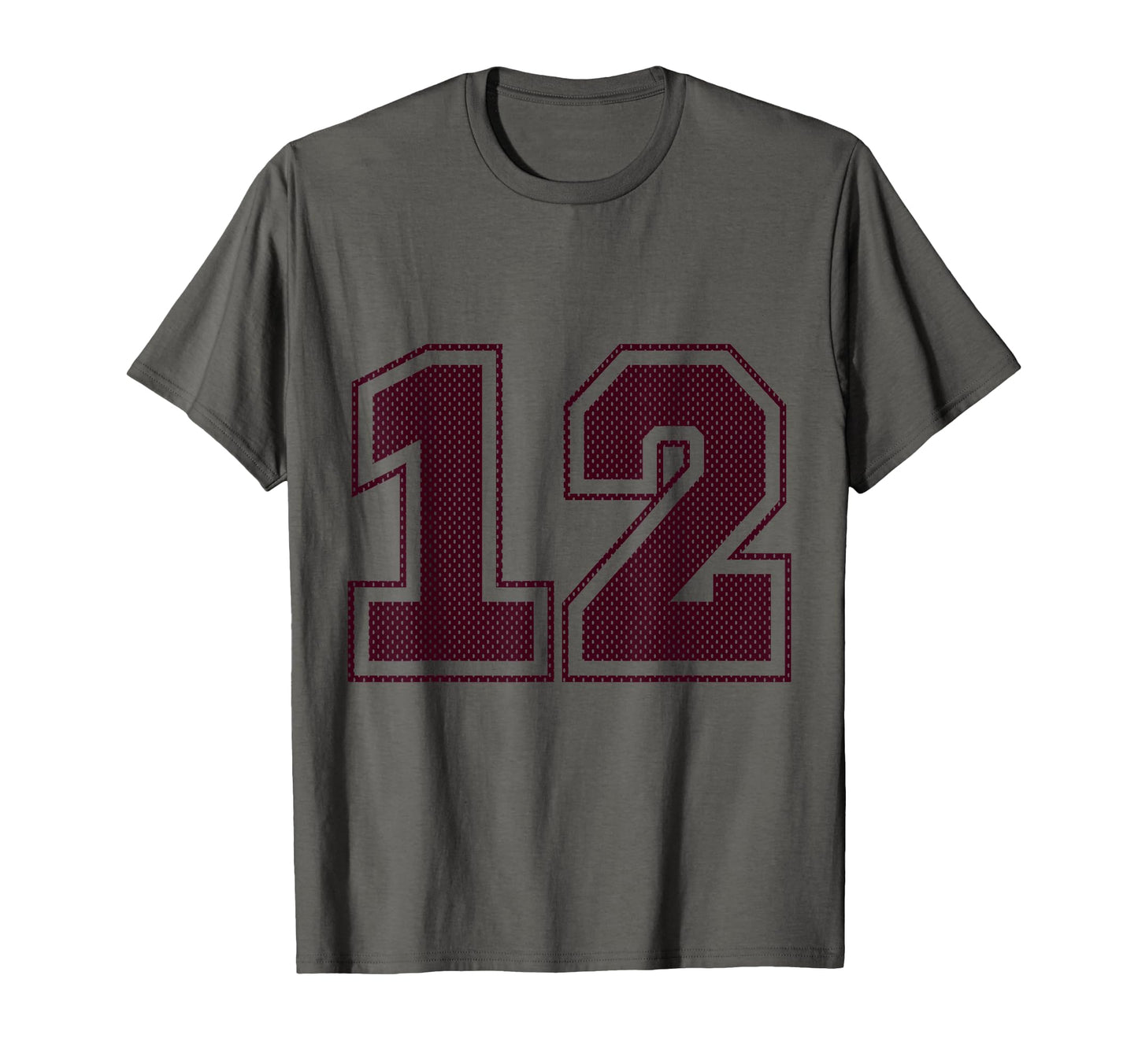 Sports 12 Maroon Mesh Jersey T-Shirt - Minimalist Print Men Women - T-Shirt, Sweatshirt, Hoodie