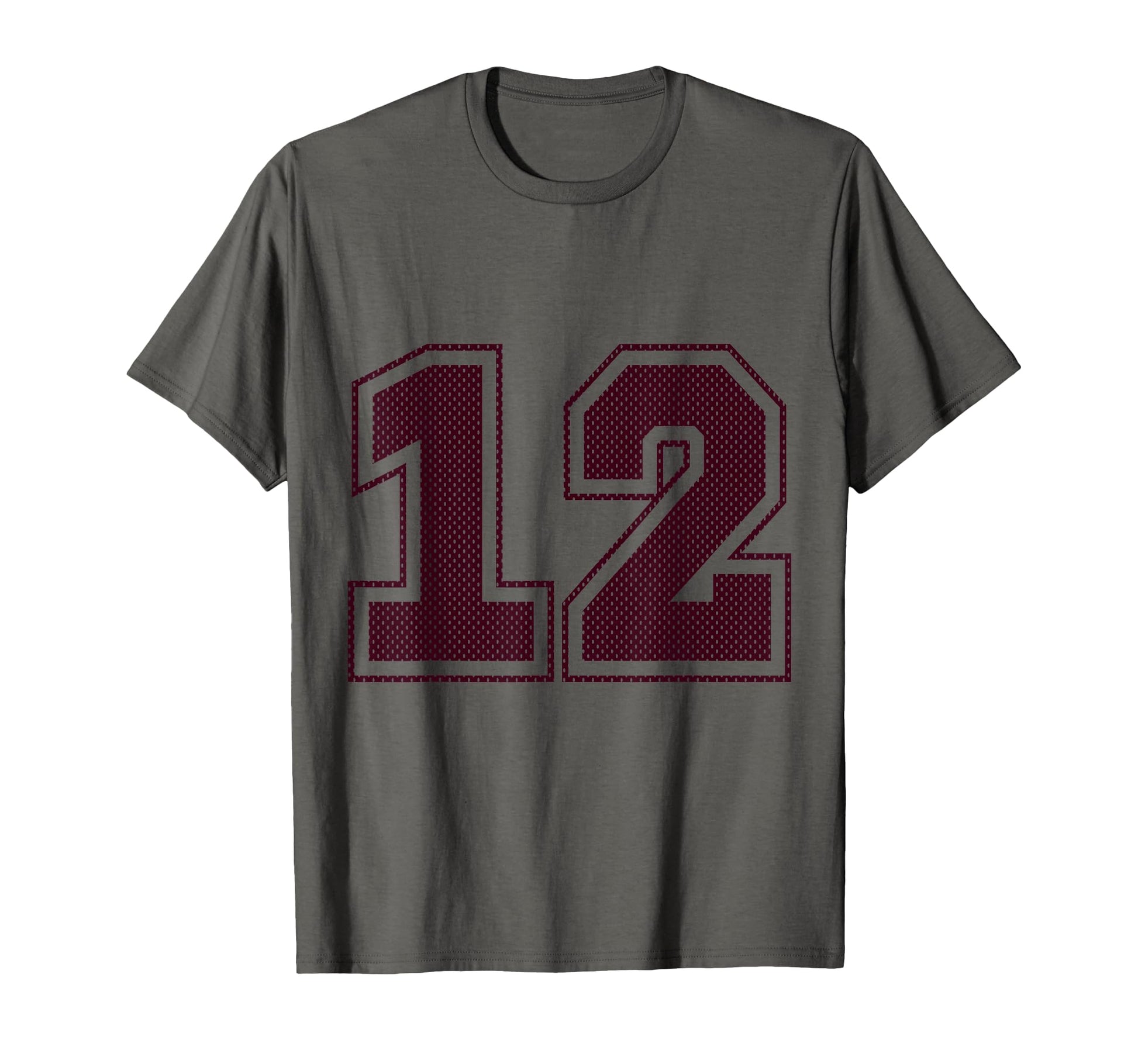 Sports 12 Maroon Mesh Jersey T-Shirt - Minimalist Print Men Women - T-Shirt, Sweatshirt, Hoodie