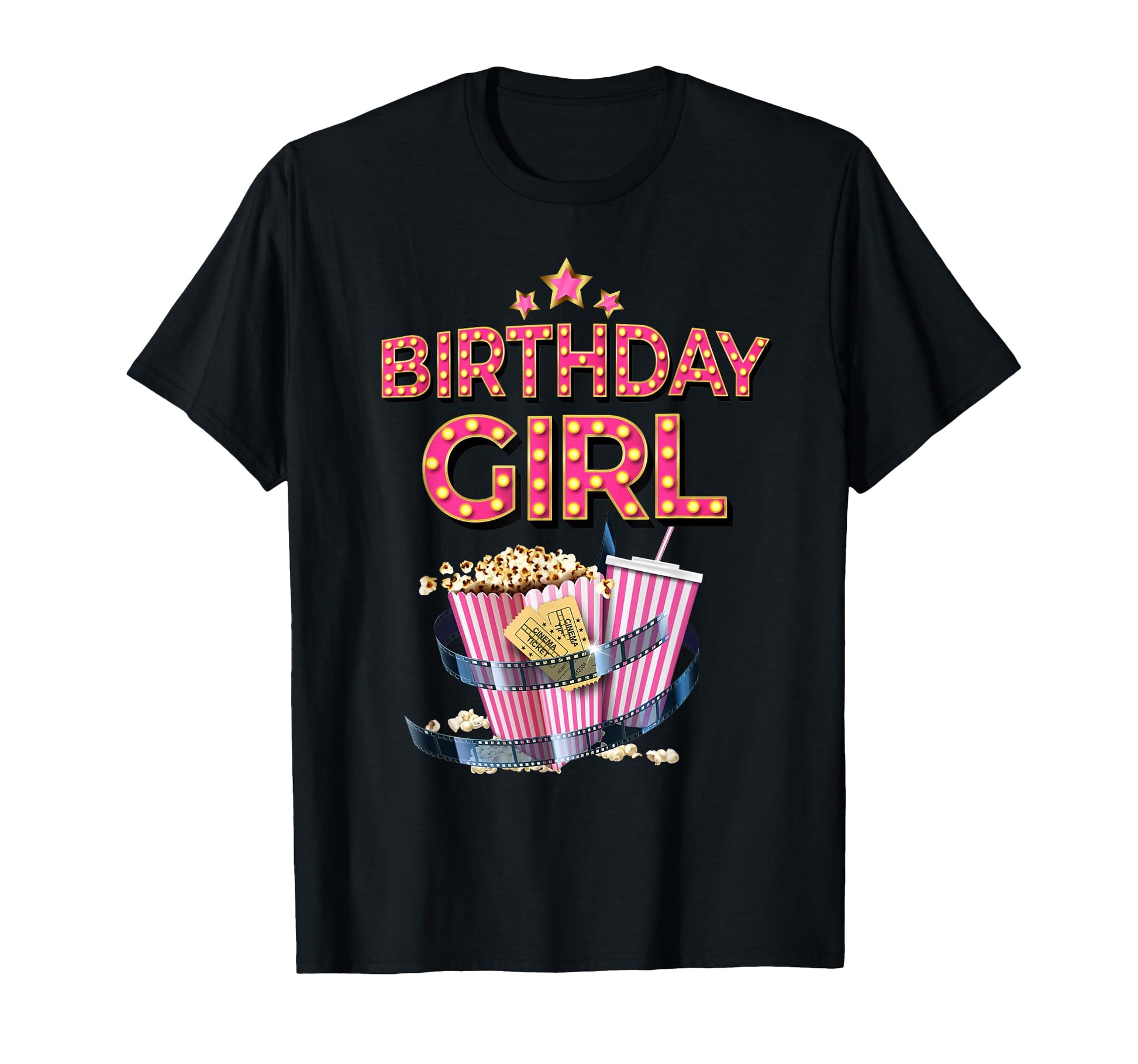 Birthday Crew Movie Night Theme Matching T-Shirt - Minimalist Print Unisex - T-Shirt, Sweatshirt, Hoodie