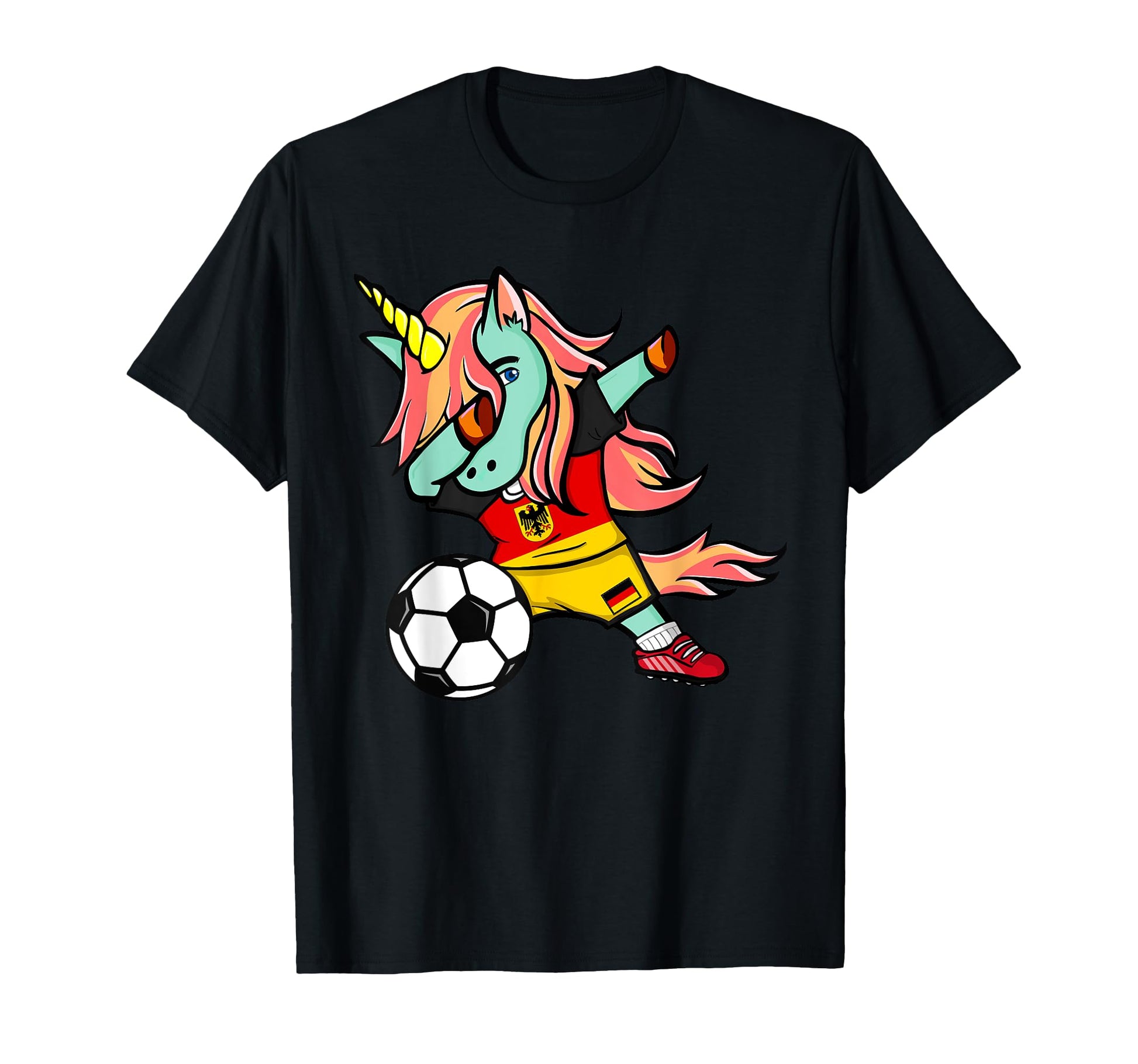 Dabbing Unicorn Germany Football German T-Shirt - Minimalist Print Unisex - T-Shirt, Sweatshirt, Hoodie