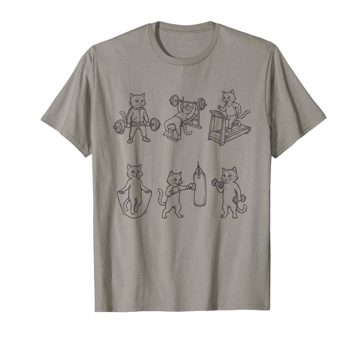 Funny Gym Cat Workout Weight Lifting T-Shirt - Trendy Graphic Men Women - T-Shirt, Sweatshirt, Hoodie