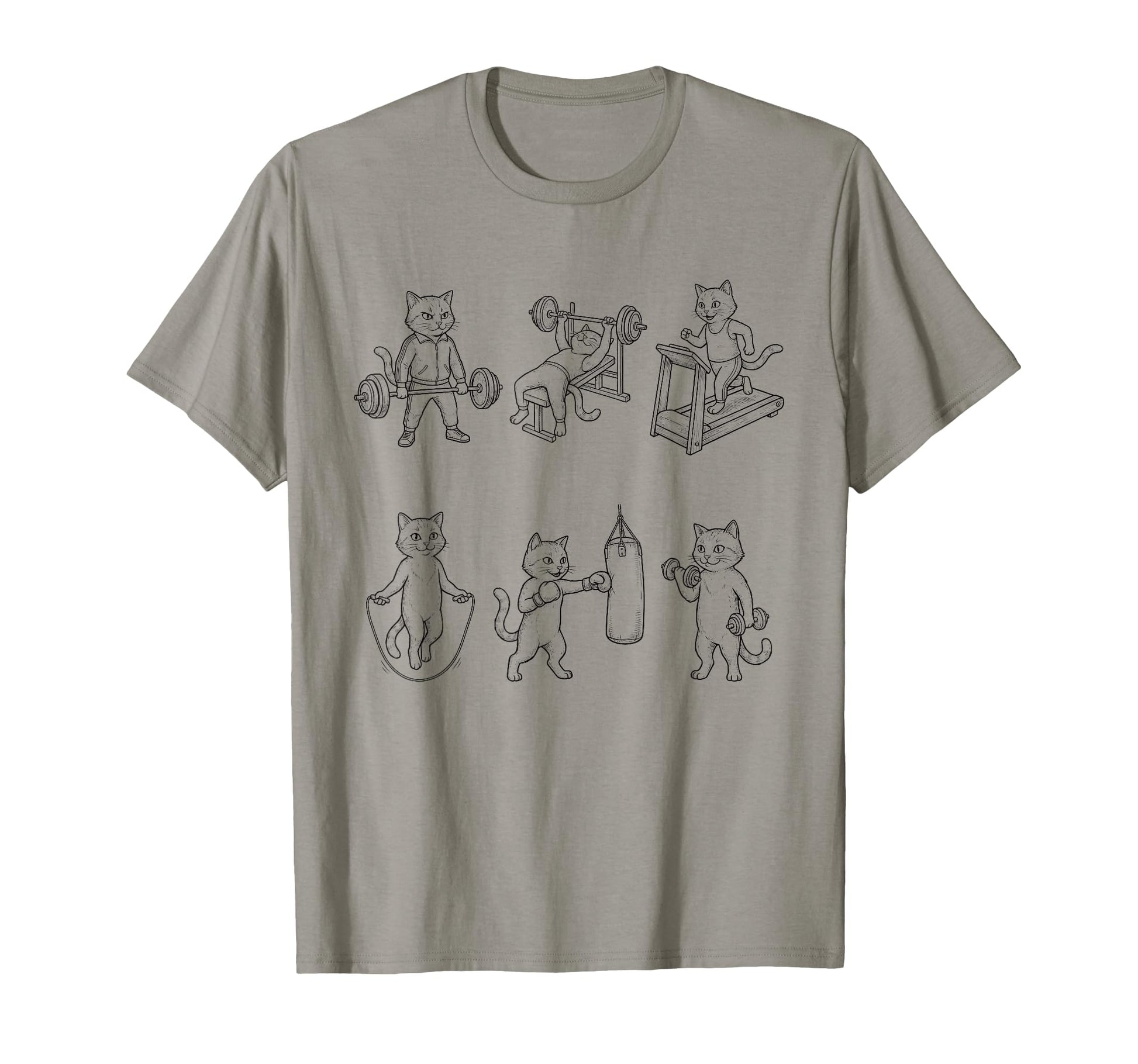 Funny Gym Cat Workout Weight Lifting T-Shirt - Trendy Graphic Men Women - T-Shirt, Sweatshirt, Hoodie