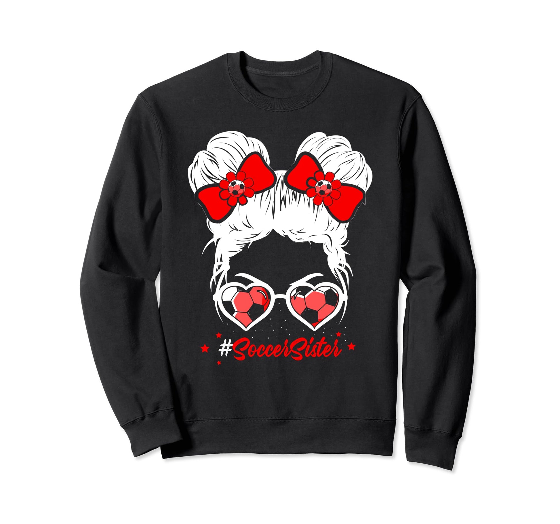 Soccer Sister Messy Bun Hair Gift Sweatshirt - Minimalist Print Unisex - T-Shirt, Sweatshirt, Hoodie