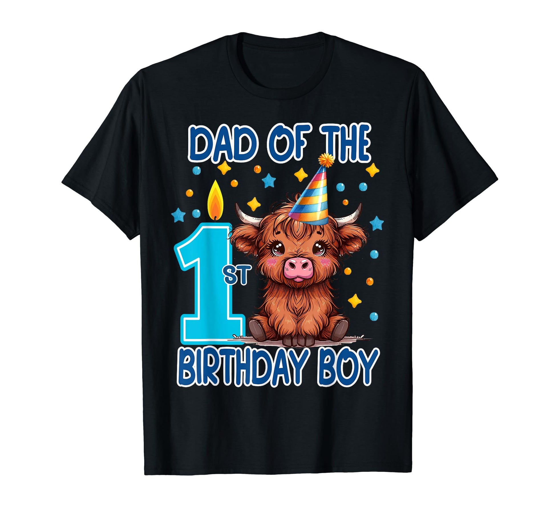 Dad 1St Birthday Fluffy Cow Hat T-Shirt - Streetwear Style Unisex - T-Shirt, Sweatshirt, Hoodie
