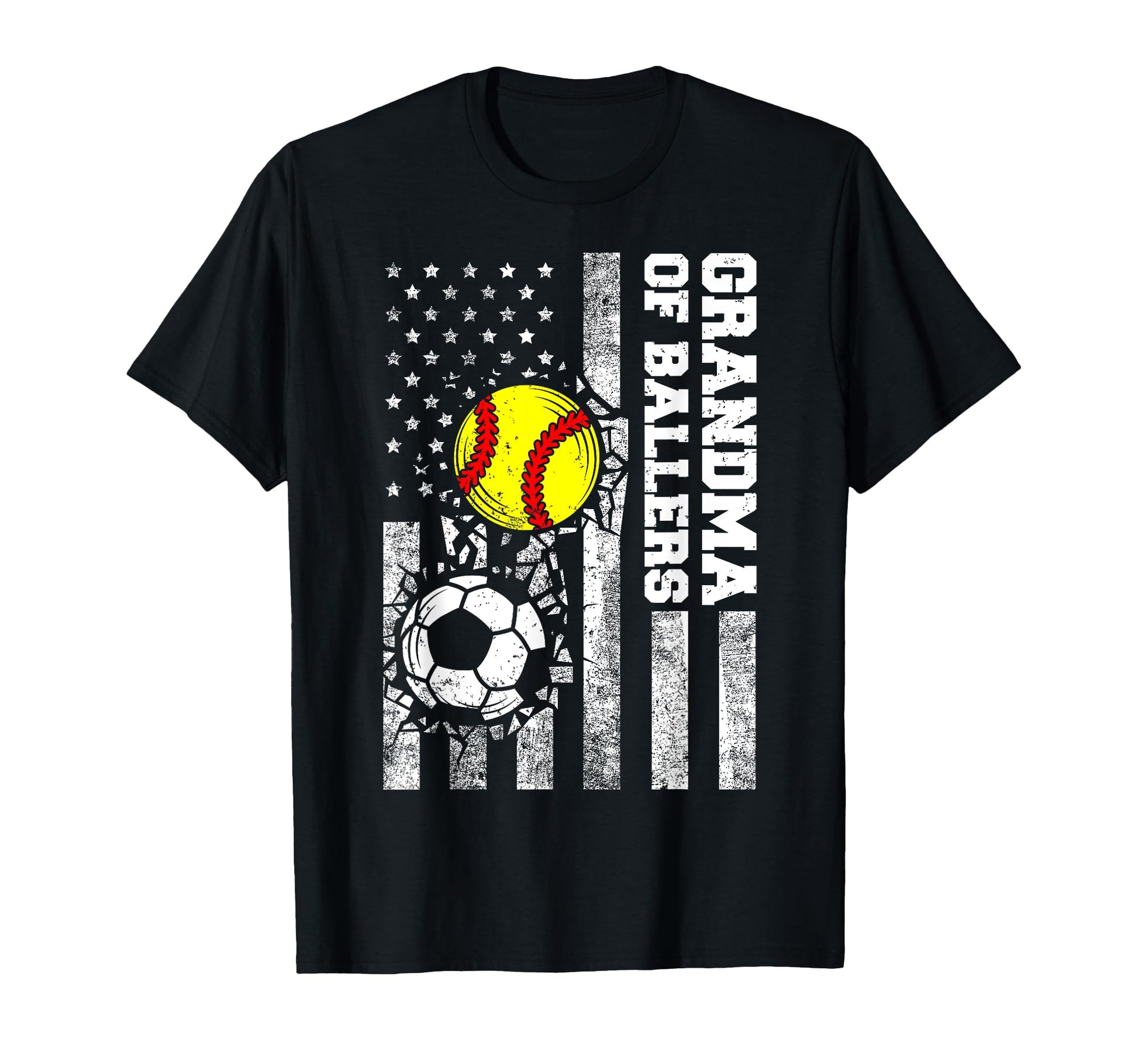Grandma Ballers Funny Usa Flag Soccer T-Shirt - Graphic Print for Adults - T-Shirt, Sweatshirt, Hoodie