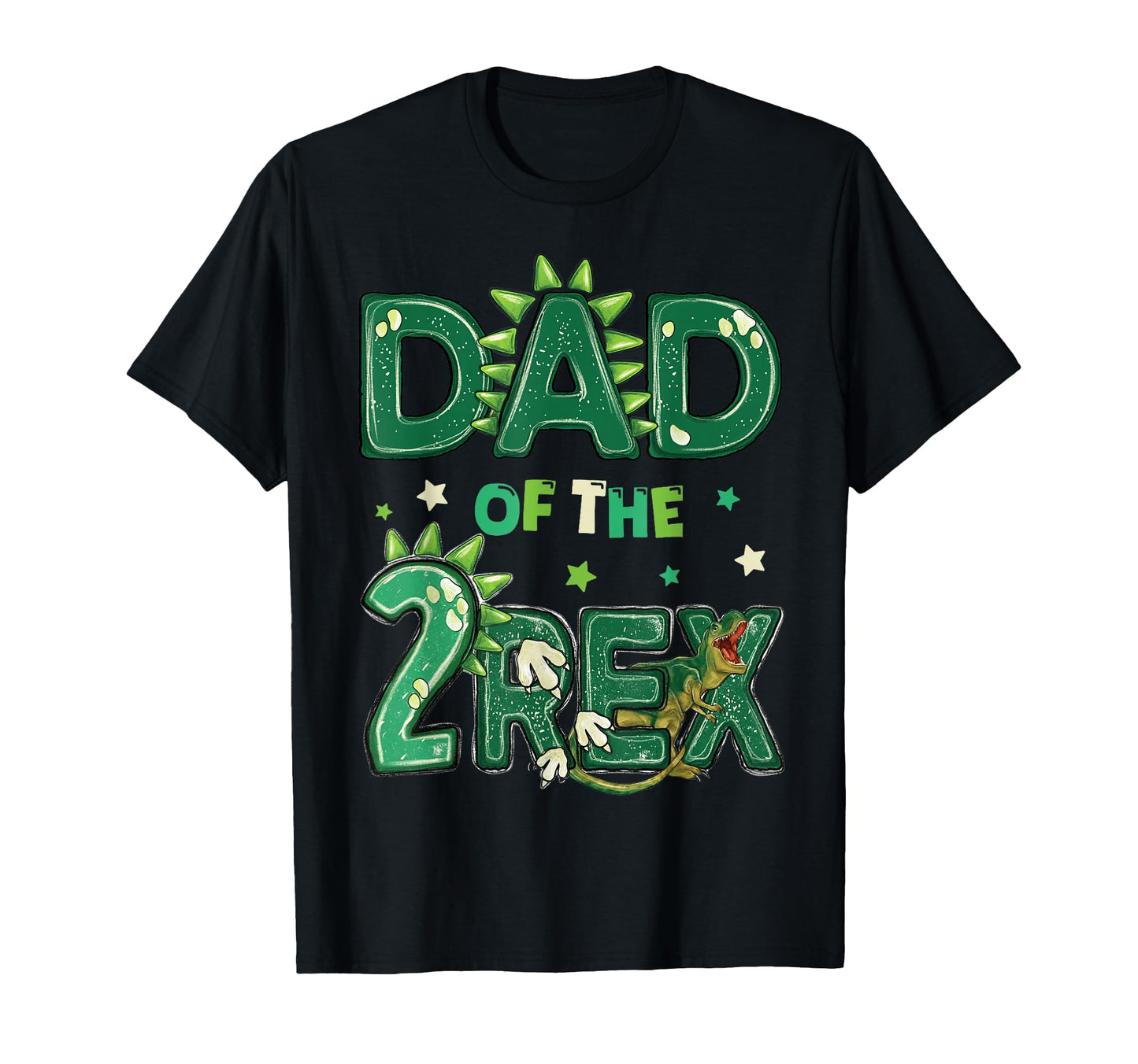 Dad Two Rex Birthday Dinosaur Family T-Shirt - Trendy Graphic Unisex - T-Shirt, Sweatshirt, Hoodie