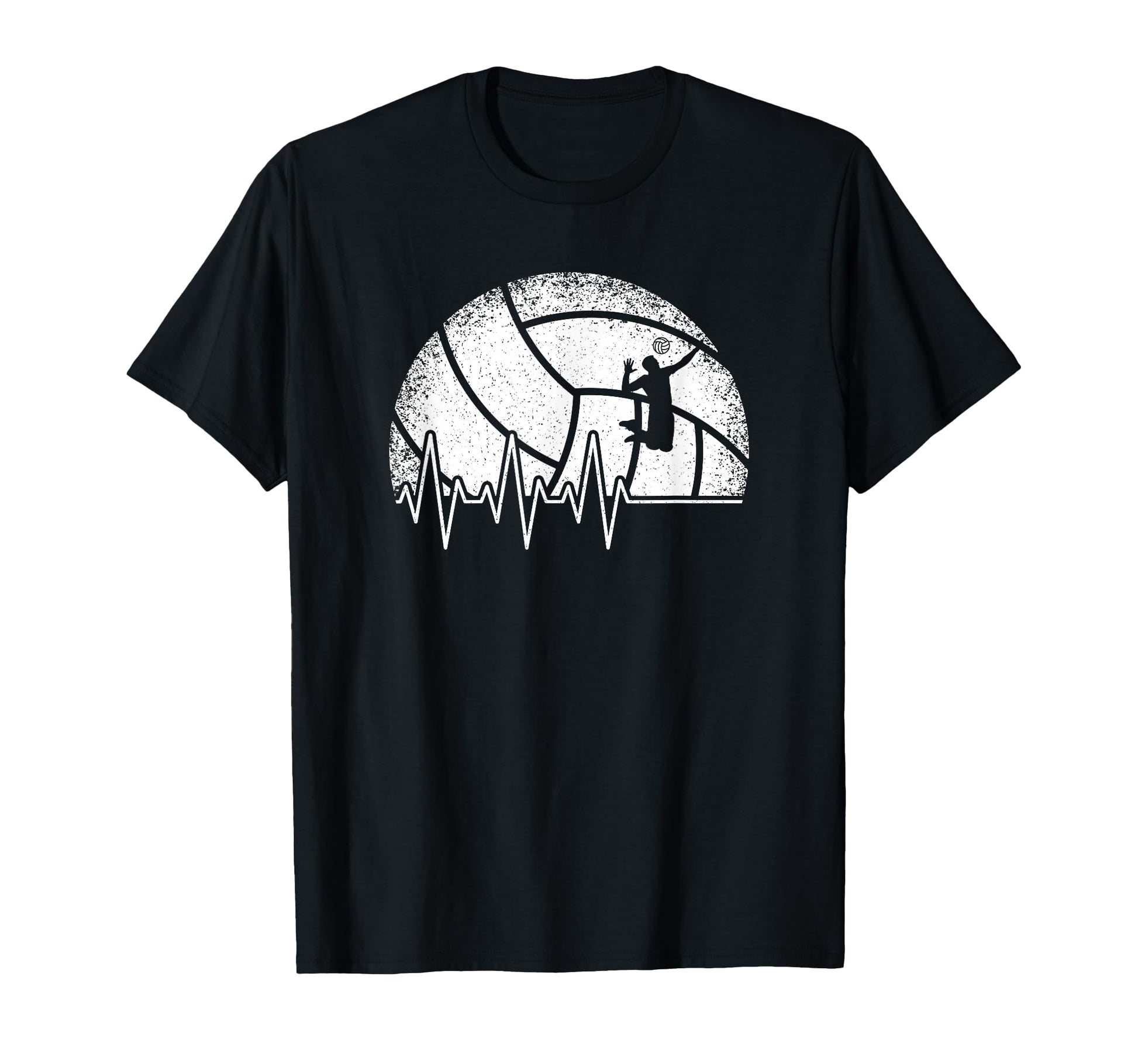 Funny Volleyball Heartbeat Volleyball T-Shirt - Trendy Graphic for Adults - T-Shirt, Sweatshirt, Hoodie
