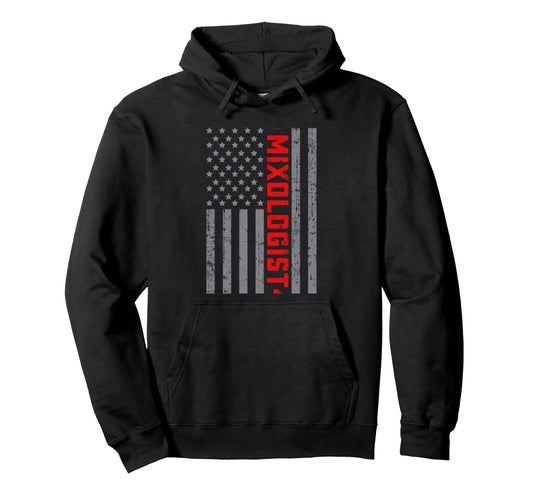 American Flag Mixologist Us Flag Dad Hoodie - Aesthetic Graphic Men Women - T-Shirt, Sweatshirt, Hoodie