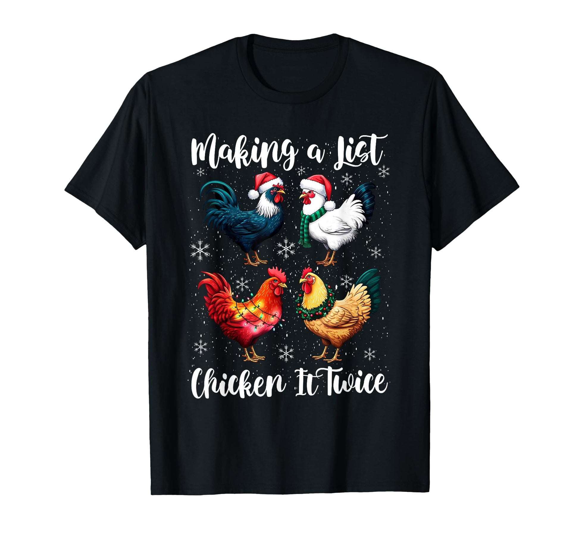 Chicken Lover Santa Hat Funny Farm T-Shirt - Streetwear Style for Adults - T-Shirt, Sweatshirt, Hoodie