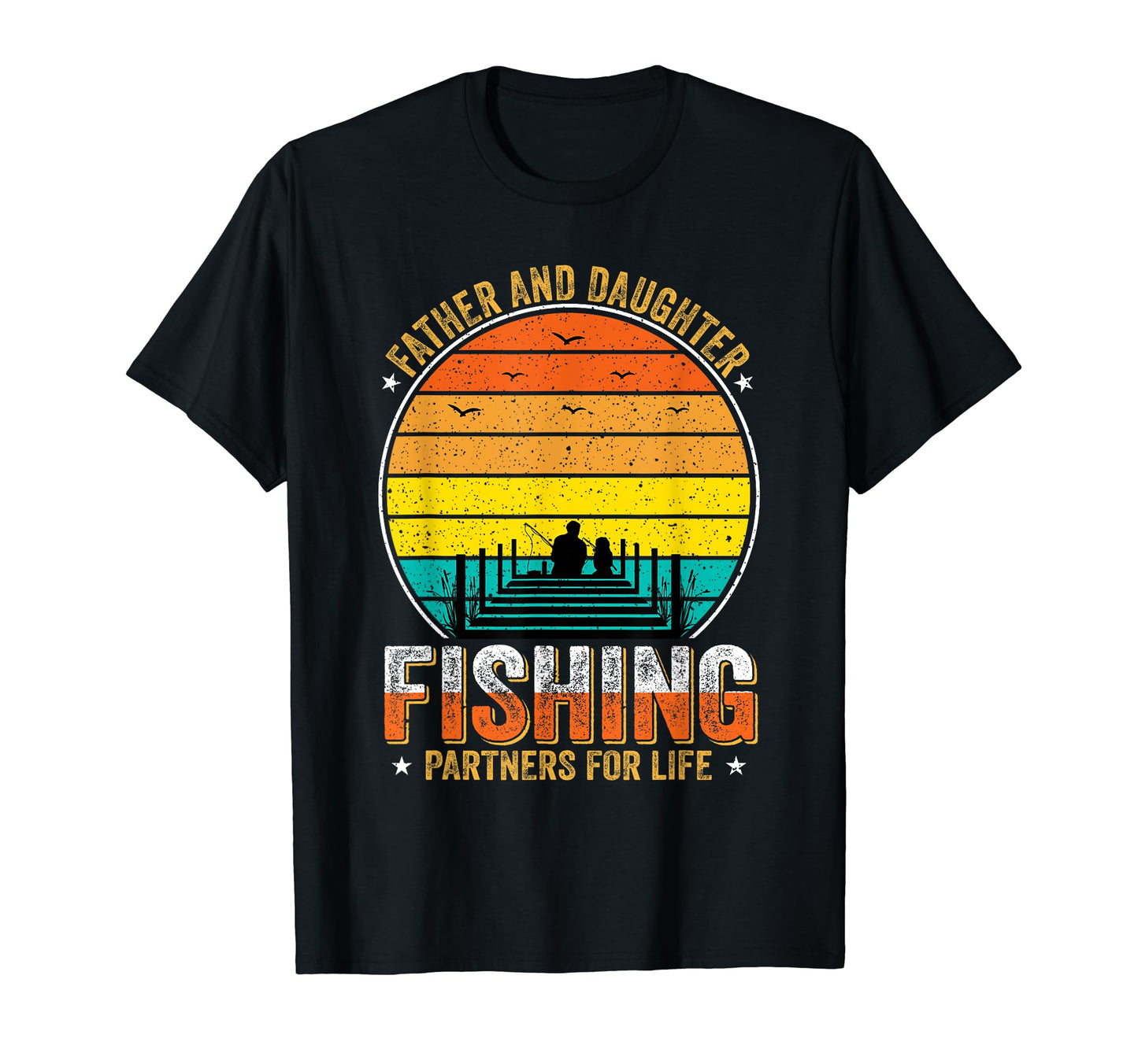 Fisherman Father And Daughter Fishing T-Shirt - Custom Art Print Men Women - T-Shirt, Sweatshirt, Hoodie