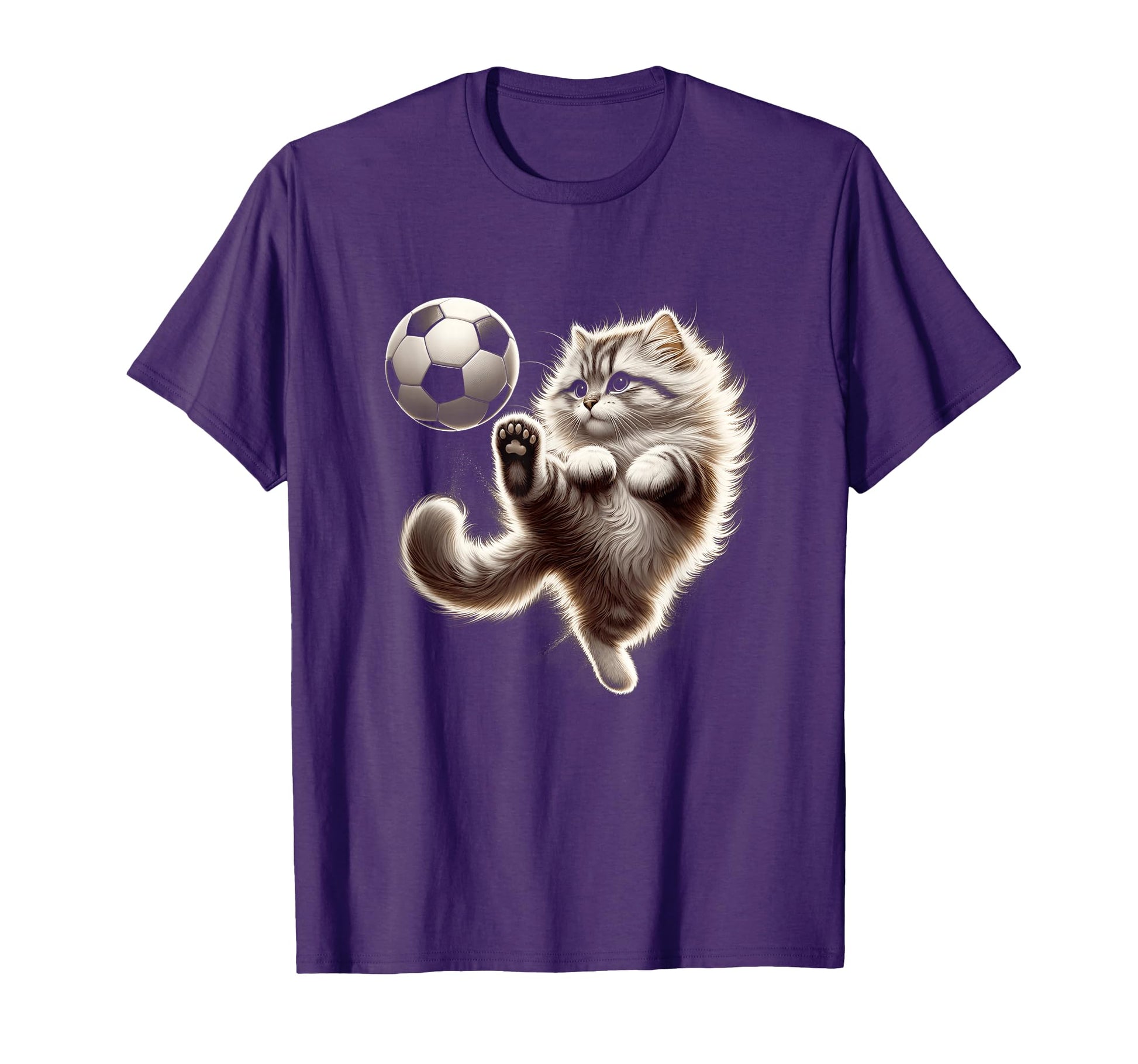 Funny Cat Soccer Ball Cat Playing T-Shirt - Novelty Apparel Men Women - T-Shirt, Sweatshirt, Hoodie