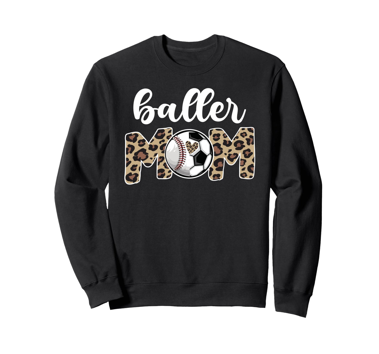 Baller Mom Proud Baseball Soccer Sweatshirt - Minimalist Print for Adults - T-Shirt, Sweatshirt, Hoodie