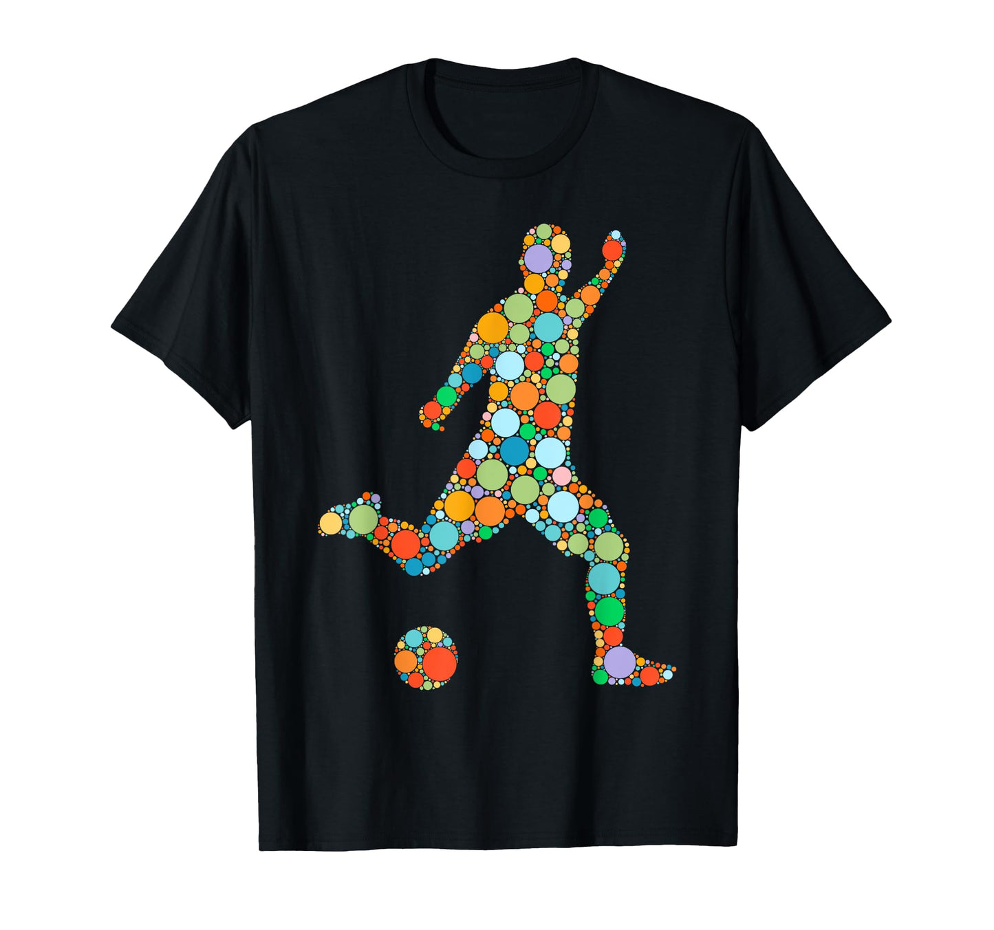 Soccer Player Ball Polka Dots Happy T-Shirt - Trendy Graphic for Adults - T-Shirt, Sweatshirt, Hoodie