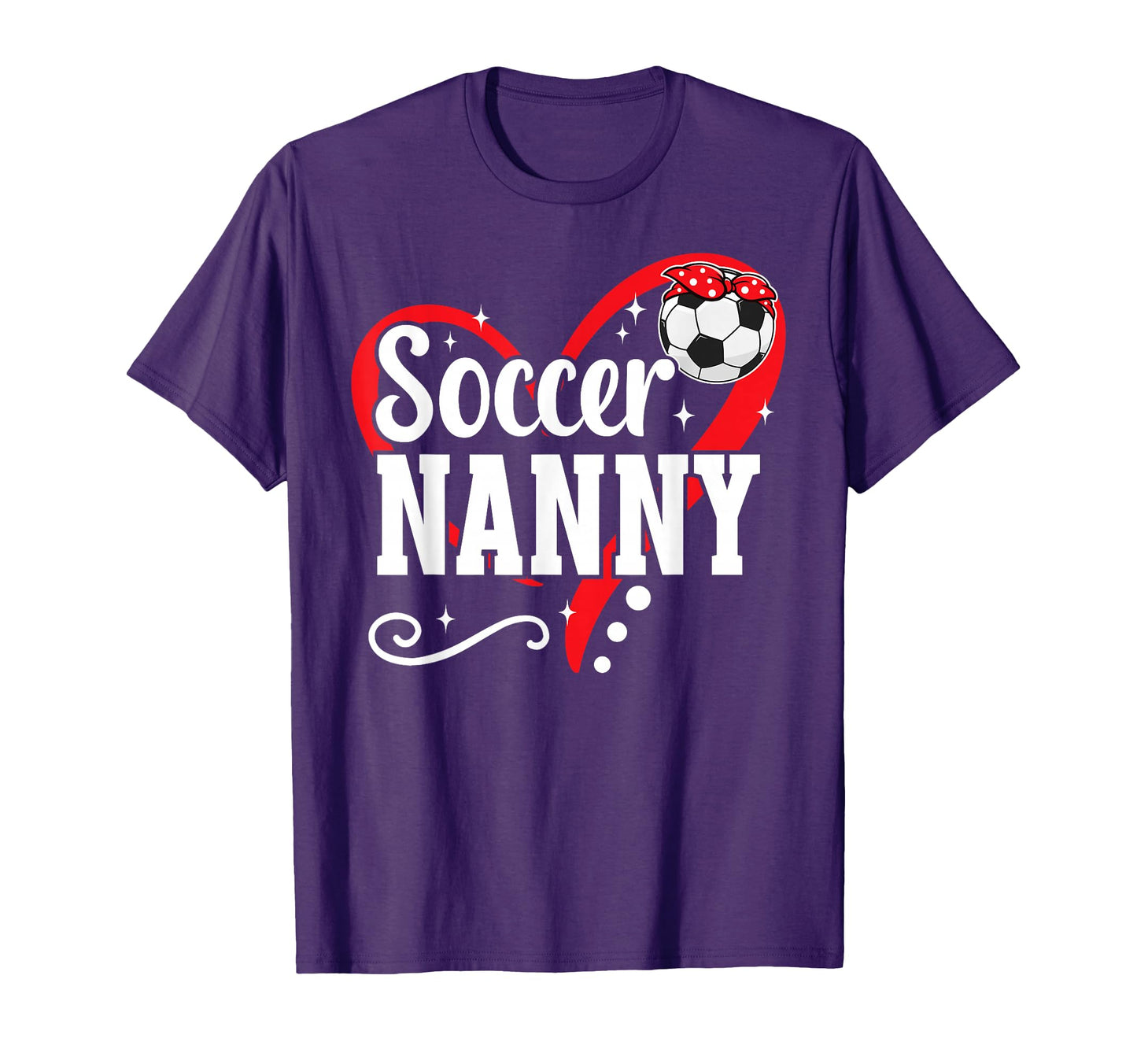 Soccer Nanny Heart Grandma Nanny Soccer T-Shirt - Minimalist Print Unisex - T-Shirt, Sweatshirt, Hoodie