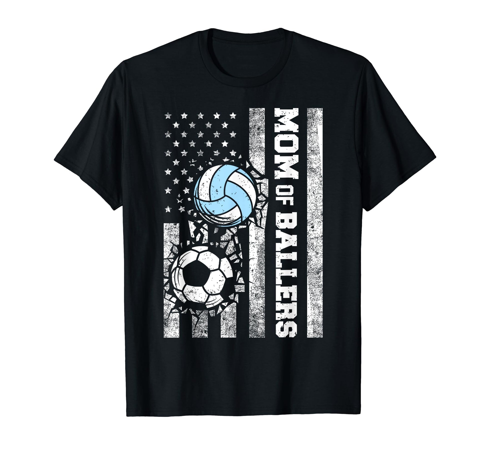 Mom Ballers Funny Usa Flag Soccer T-Shirt - Streetwear Style for Adults - T-Shirt, Sweatshirt, Hoodie