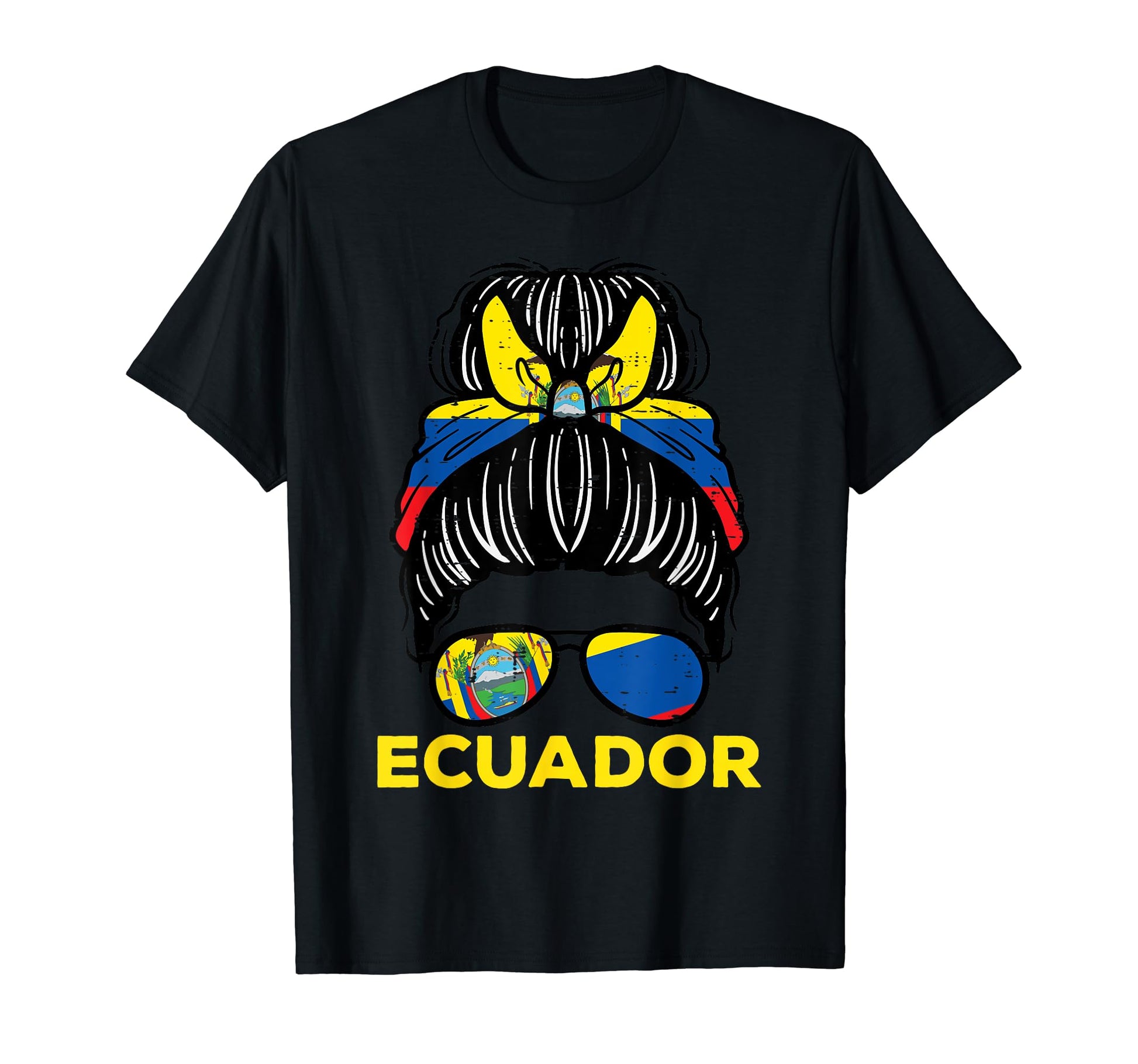 Ecuador Flag Ecuadorian Hairbun T-Shirt - Novelty Apparel for Adults - T-Shirt, Sweatshirt, Hoodie