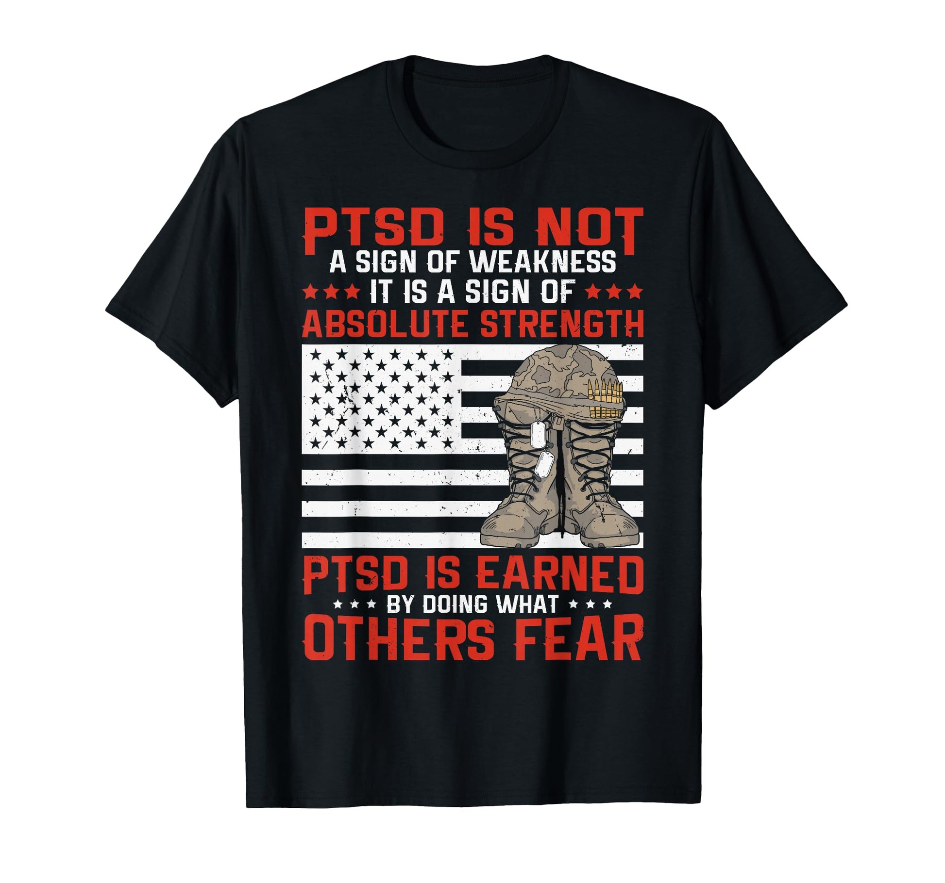 Us Veteran Ptsd Is Sign Absolute T-Shirt - Graphic Print for Adults - T-Shirt, Sweatshirt, Hoodie