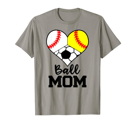 Ball Mom Funny Baseball Softball T-Shirt - Aesthetic Graphic for Adults - T-Shirt, Sweatshirt, Hoodie