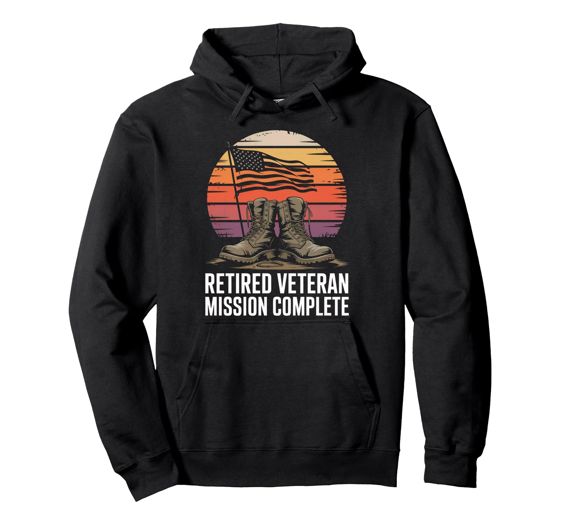 Proud Retired Veteran Day Patriotic Hoodie - Custom Art Print for Adults - T-Shirt, Sweatshirt, Hoodie
