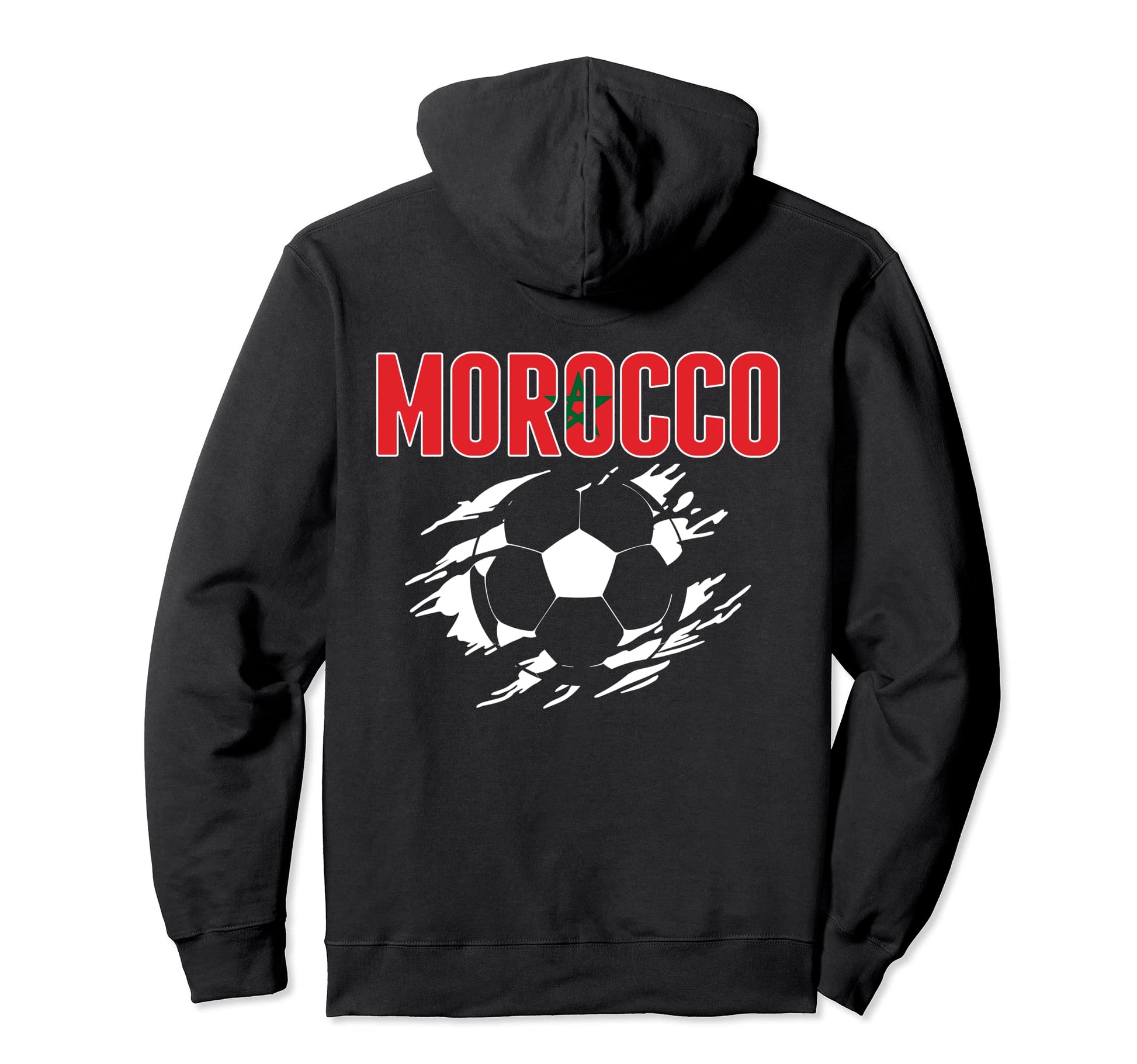 Morocco Soccer Fans Jersey Moroccan Football Hoodie - Graphic Print Unisex - T-Shirt, Sweatshirt, Hoodie