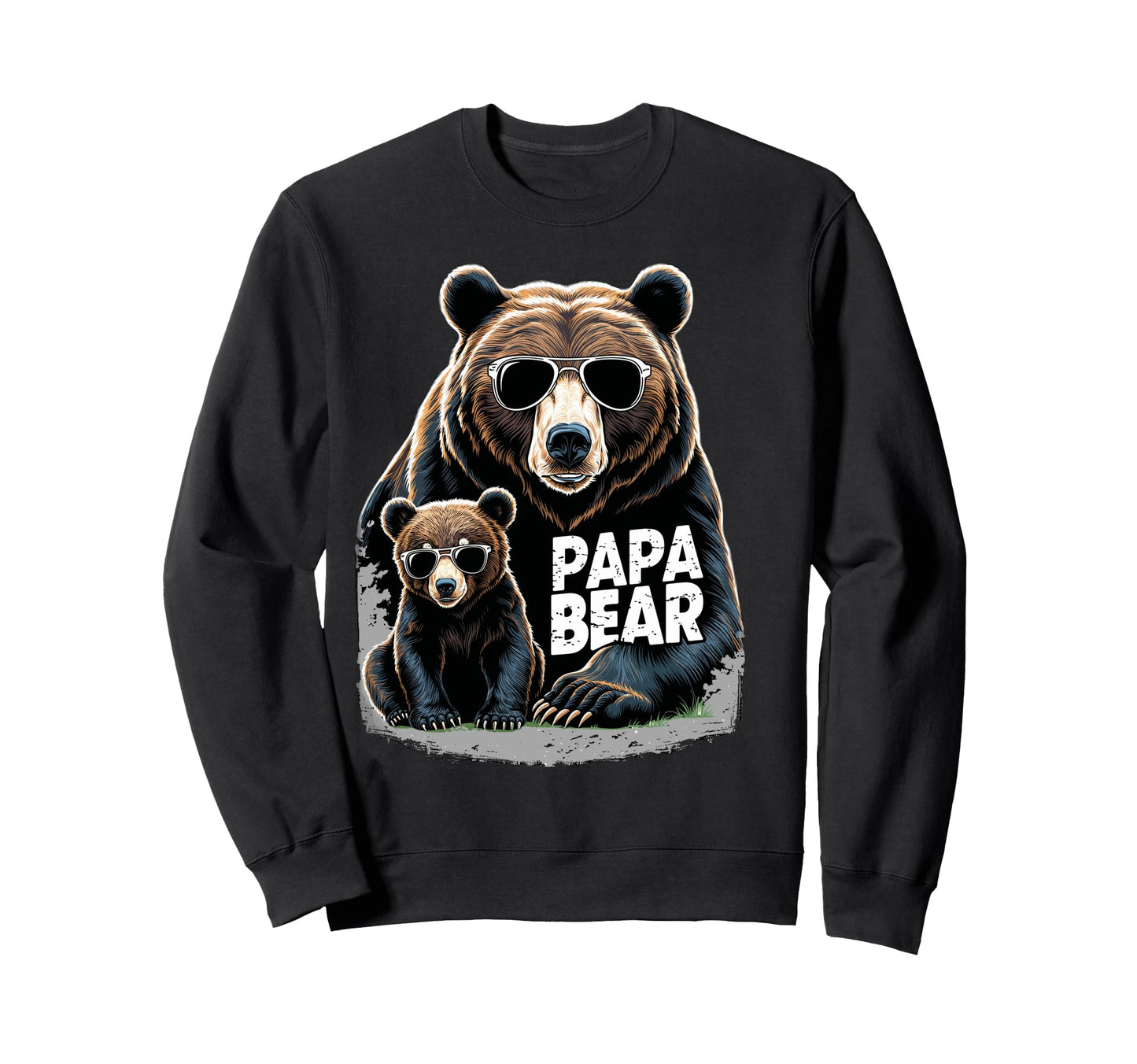 Papa Bear Husband Father Family Sweatshirt - Aesthetic Graphic Unisex - T-Shirt, Sweatshirt, Hoodie