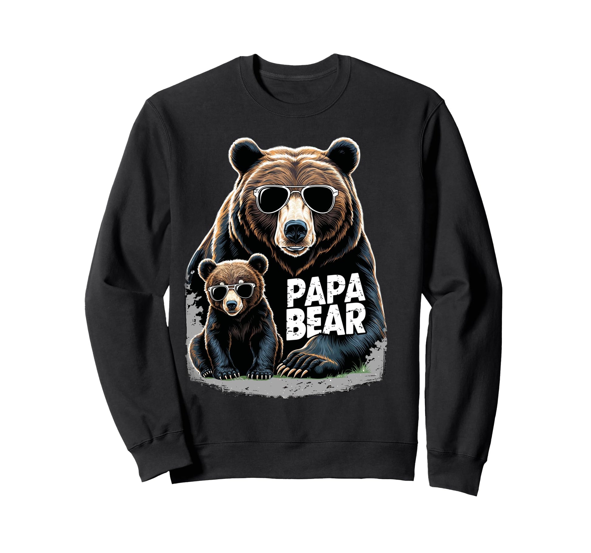 Papa Bear Husband Father Family Sweatshirt - Aesthetic Graphic Unisex - T-Shirt, Sweatshirt, Hoodie