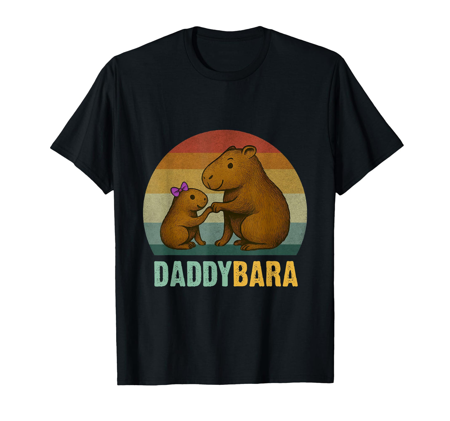 Capybara Daddy And Daughter Fist Bump T-Shirt - Custom Art Print Men Women - T-Shirt, Sweatshirt, Hoodie