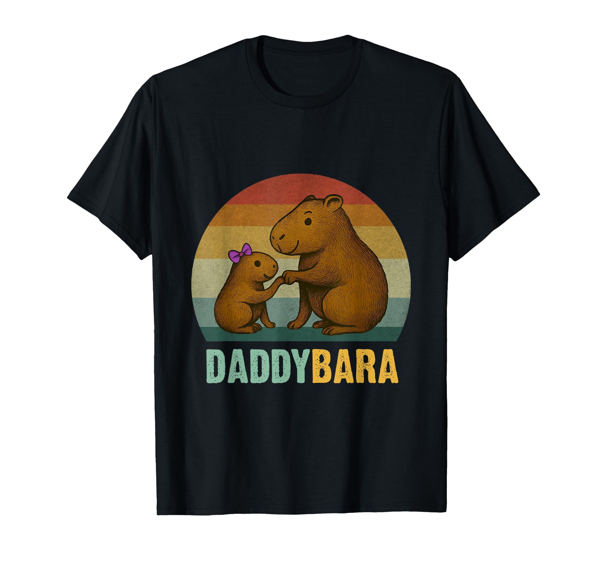 Capybara Daddy And Daughter Fist Bump T-Shirt - Custom Art Print Men Women - T-Shirt, Sweatshirt, Hoodie