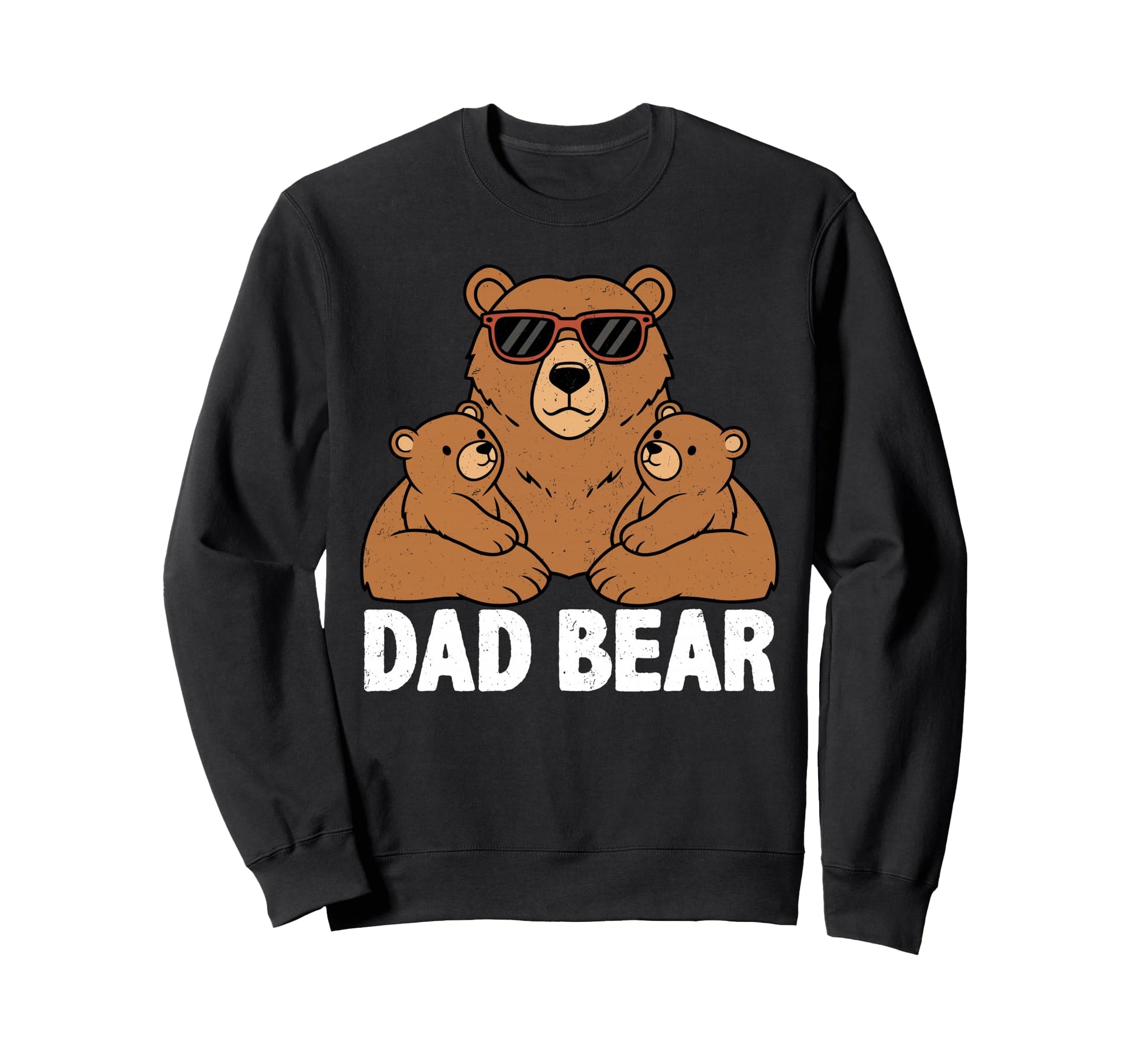 Dad Bear Two Cubs Papa And Sweatshirt - Fun Novelty Design for Adults - T-Shirt, Sweatshirt, Hoodie