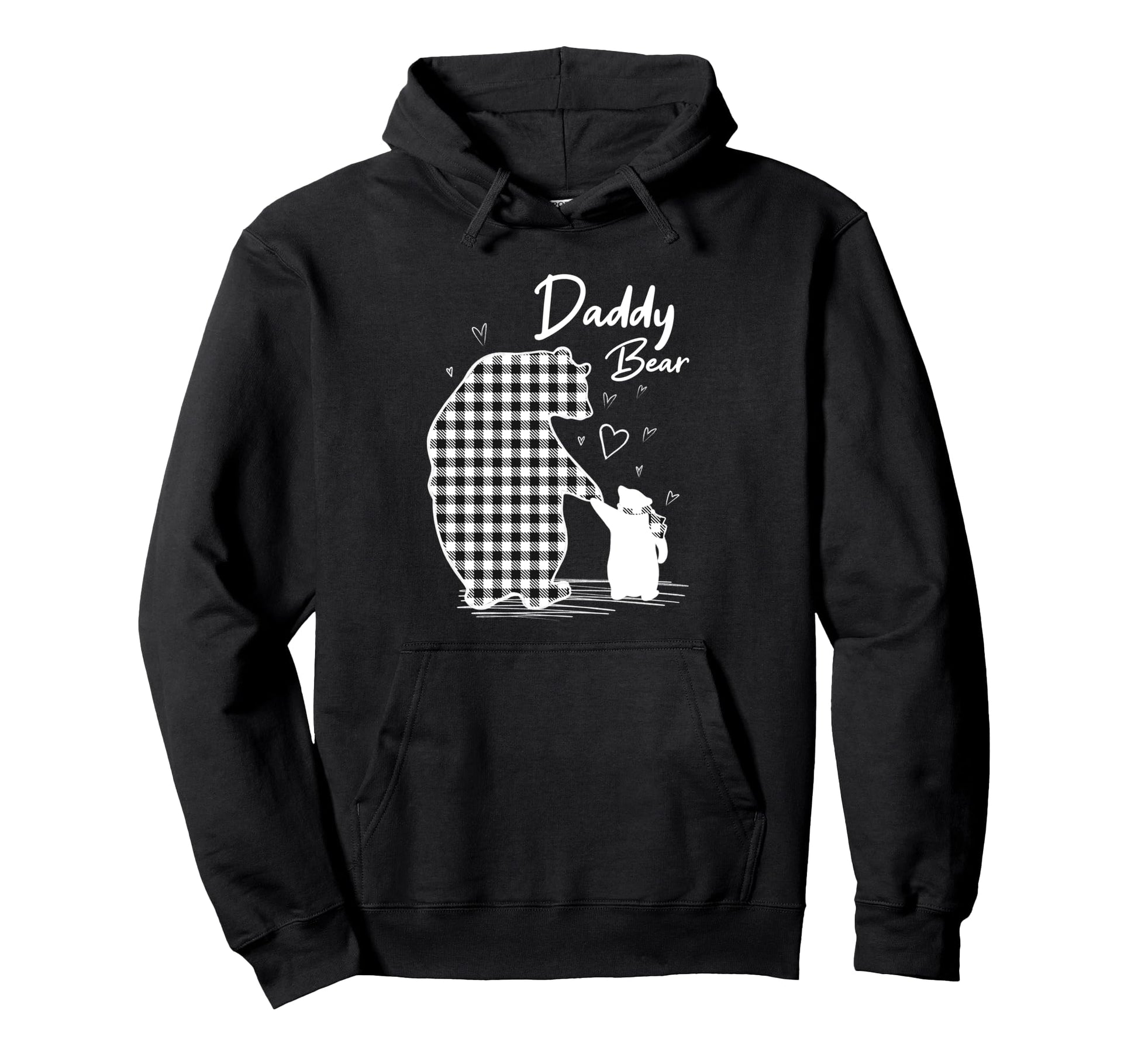Daddy Bear Pajama Grey Buffalo Plaid Hoodie - Fun Novelty Design Men Women - T-Shirt, Sweatshirt, Hoodie
