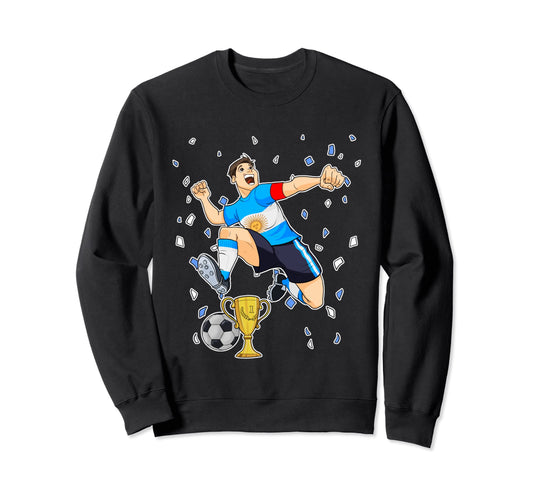 Argentinan Flag Soccer Team I Sweatshirt - Custom Art Print Men Women - T-Shirt, Sweatshirt, Hoodie