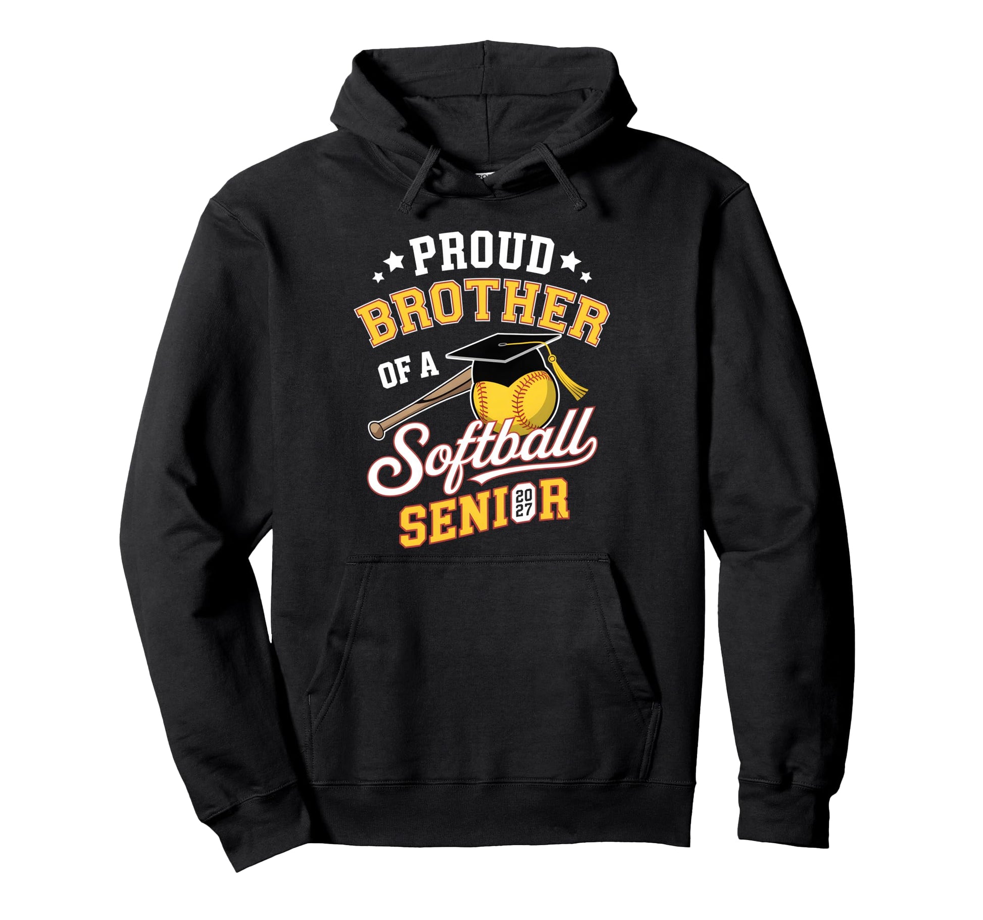 Proud Brother Softball Senior 2027 Hoodie - Graphic Print Men Women - T-Shirt, Sweatshirt, Hoodie