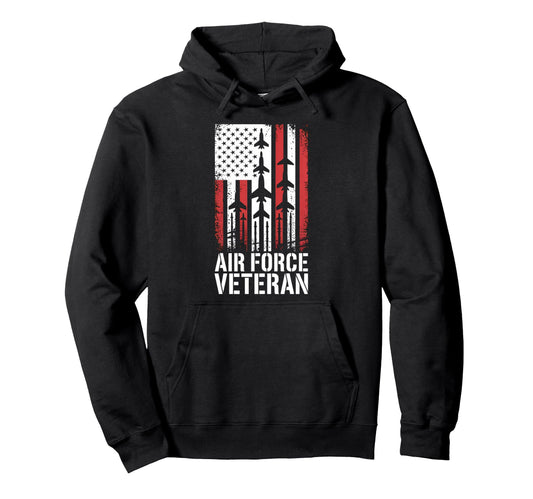 Air Force Veteran Us American Flag Dad Hoodie - Minimalist Print Men Women - T-Shirt, Sweatshirt, Hoodie