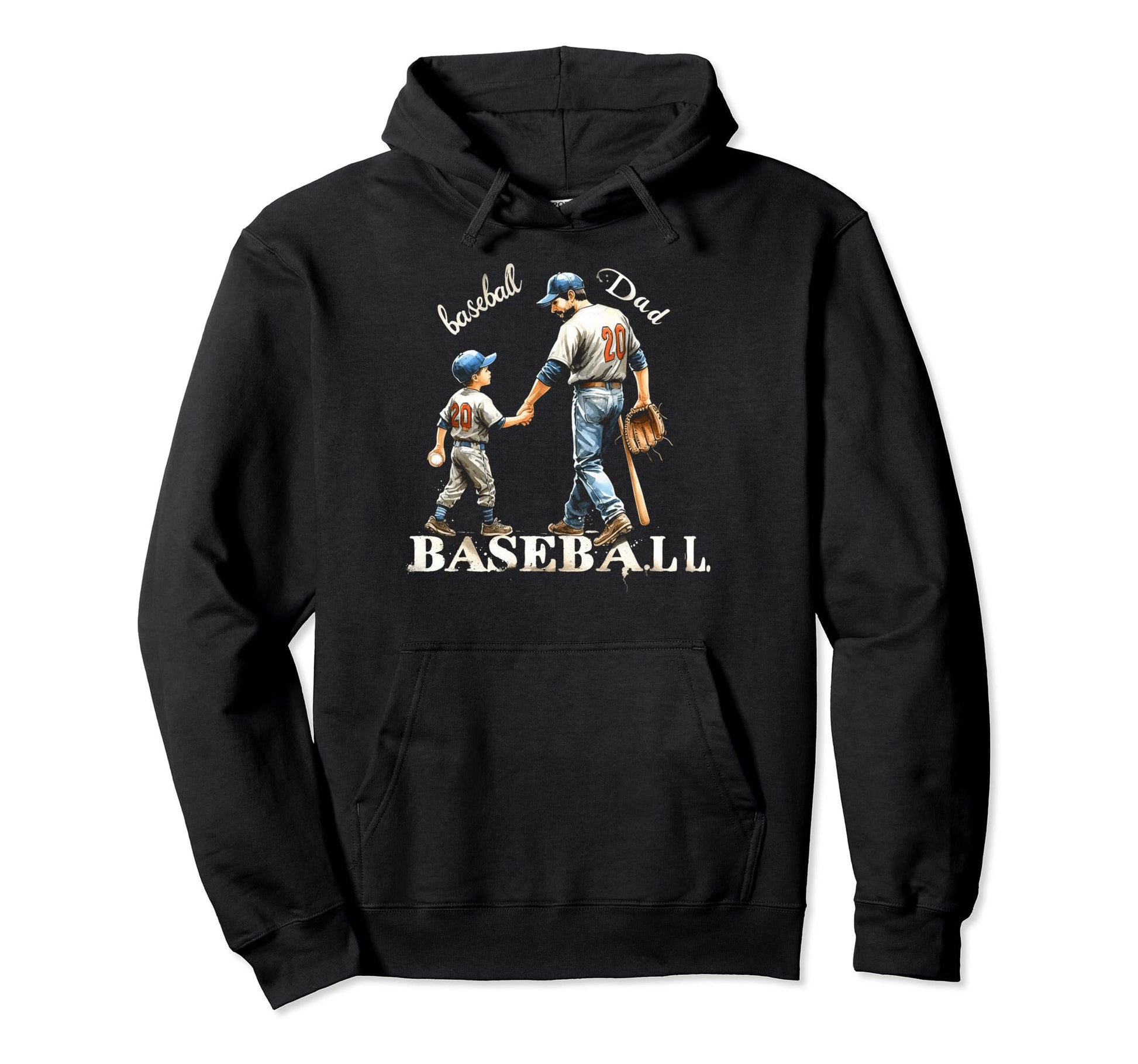 Baseball Dad Fathers Day Hoodie - Streetwear Style Unisex - T-Shirt, Sweatshirt, Hoodie