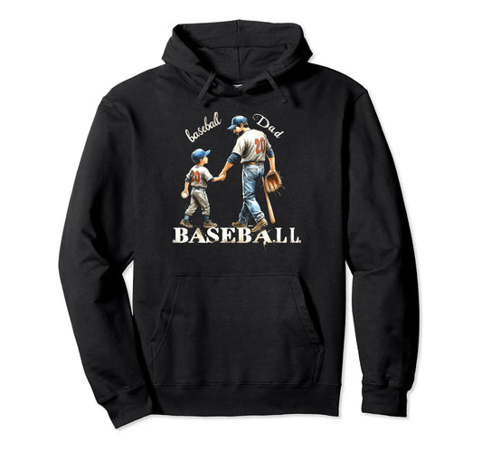 Baseball Dad Fathers Day Hoodie - Streetwear Style Unisex - T-Shirt, Sweatshirt, Hoodie