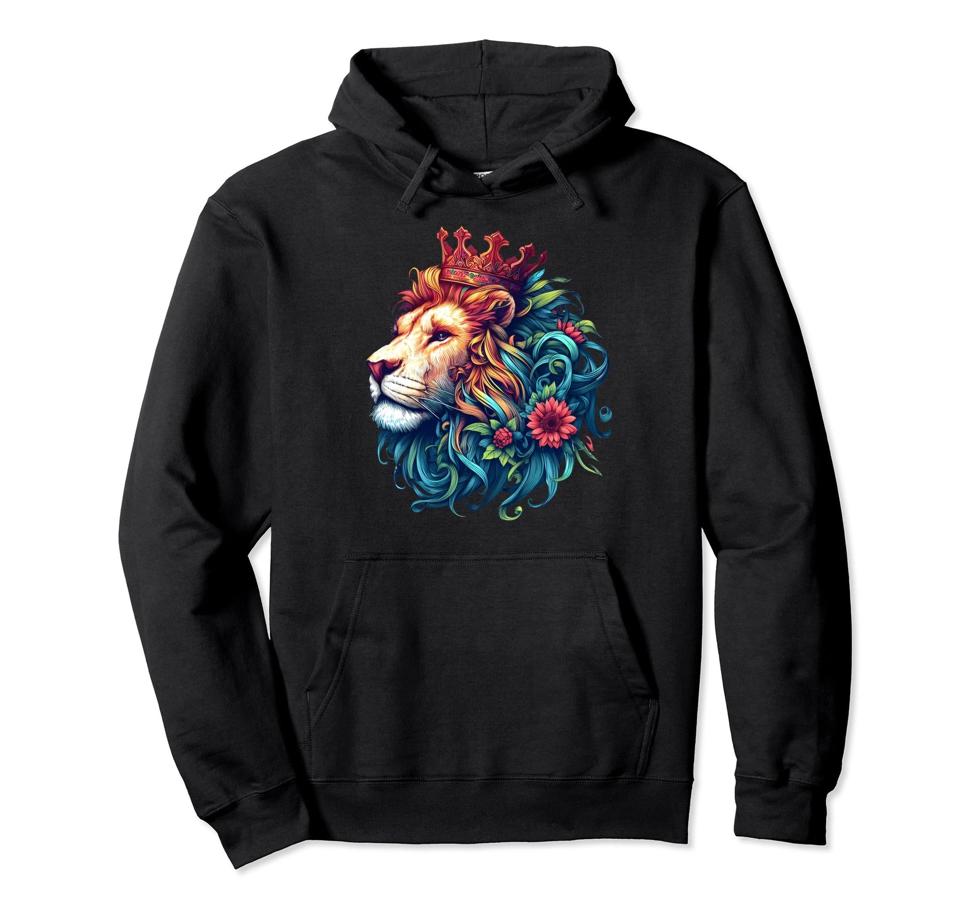 Floral Lion Lion Moms Dads Hoodie - Graphic Print Men Women - T-Shirt, Sweatshirt, Hoodie