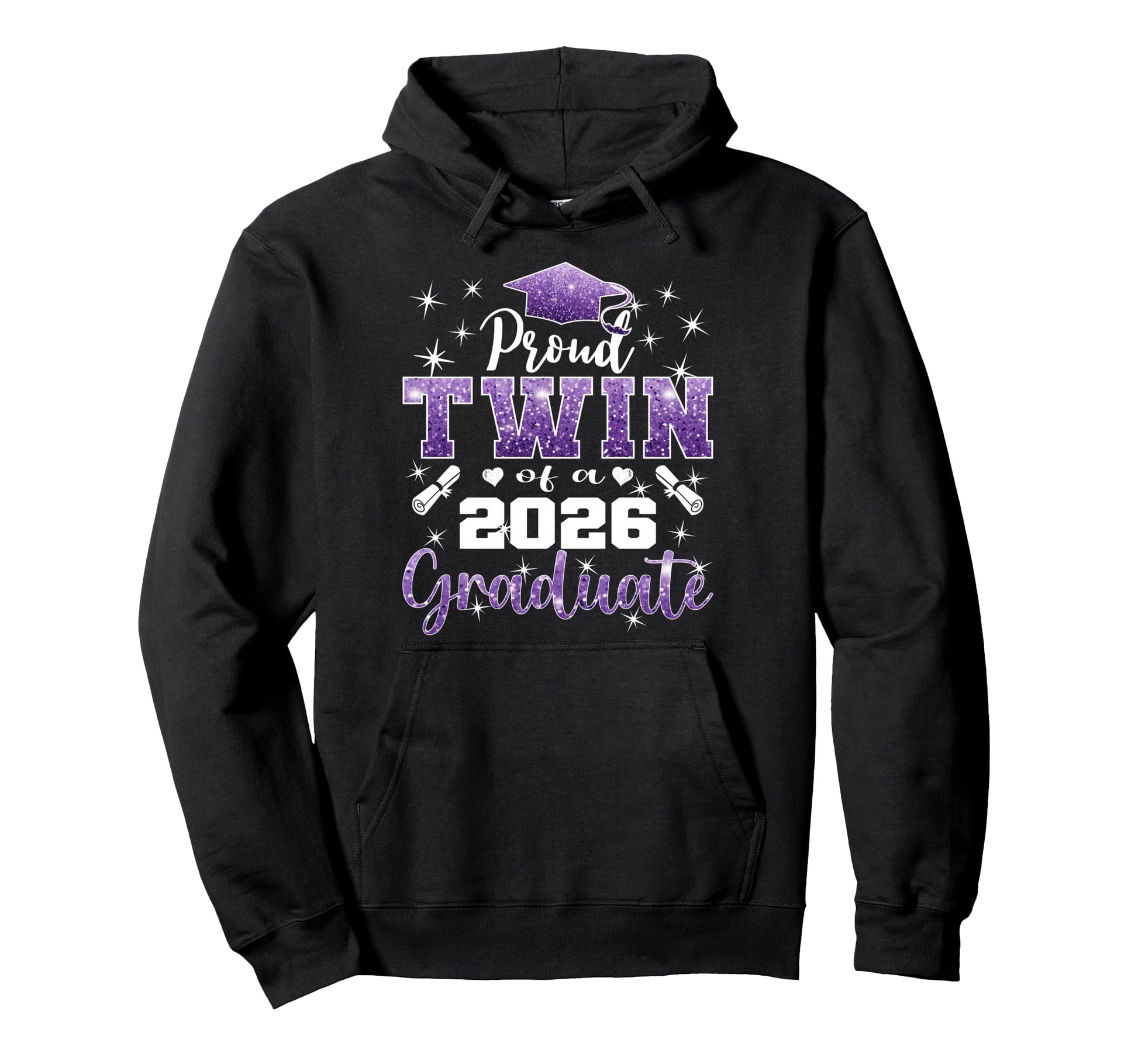 Super Proud Twin 2026 Graduate Senior Hoodie - Unique Graphic Men Women - T-Shirt, Sweatshirt, Hoodie