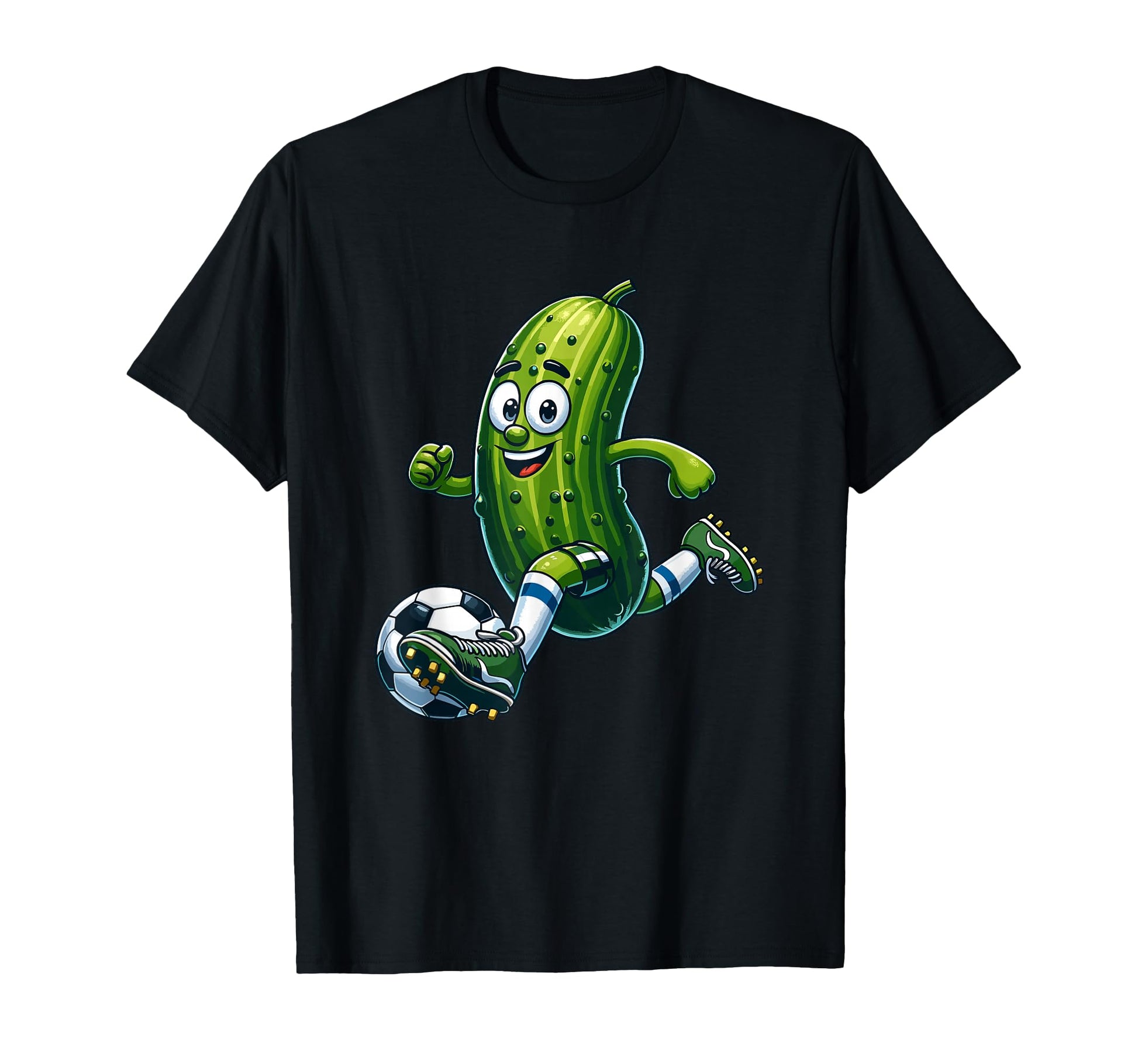 Playful Soccer Pickle Cartoon T-Shirt - Casual Everyday Wear for Adults - T-Shirt, Sweatshirt, Hoodie