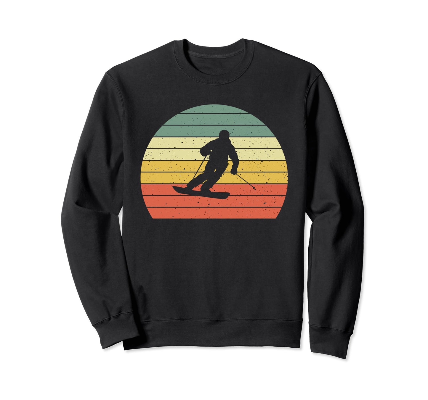 Ski Sunset Skier Skiing Dad Ski Sweatshirt - Trendy Graphic for Adults - T-Shirt, Sweatshirt, Hoodie