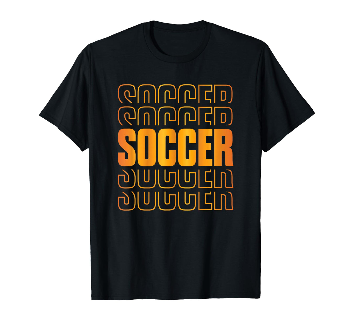 Gold Soccer Stacked Soccer Lovers T-Shirt - Aesthetic Graphic for Adults - T-Shirt, Sweatshirt, Hoodie