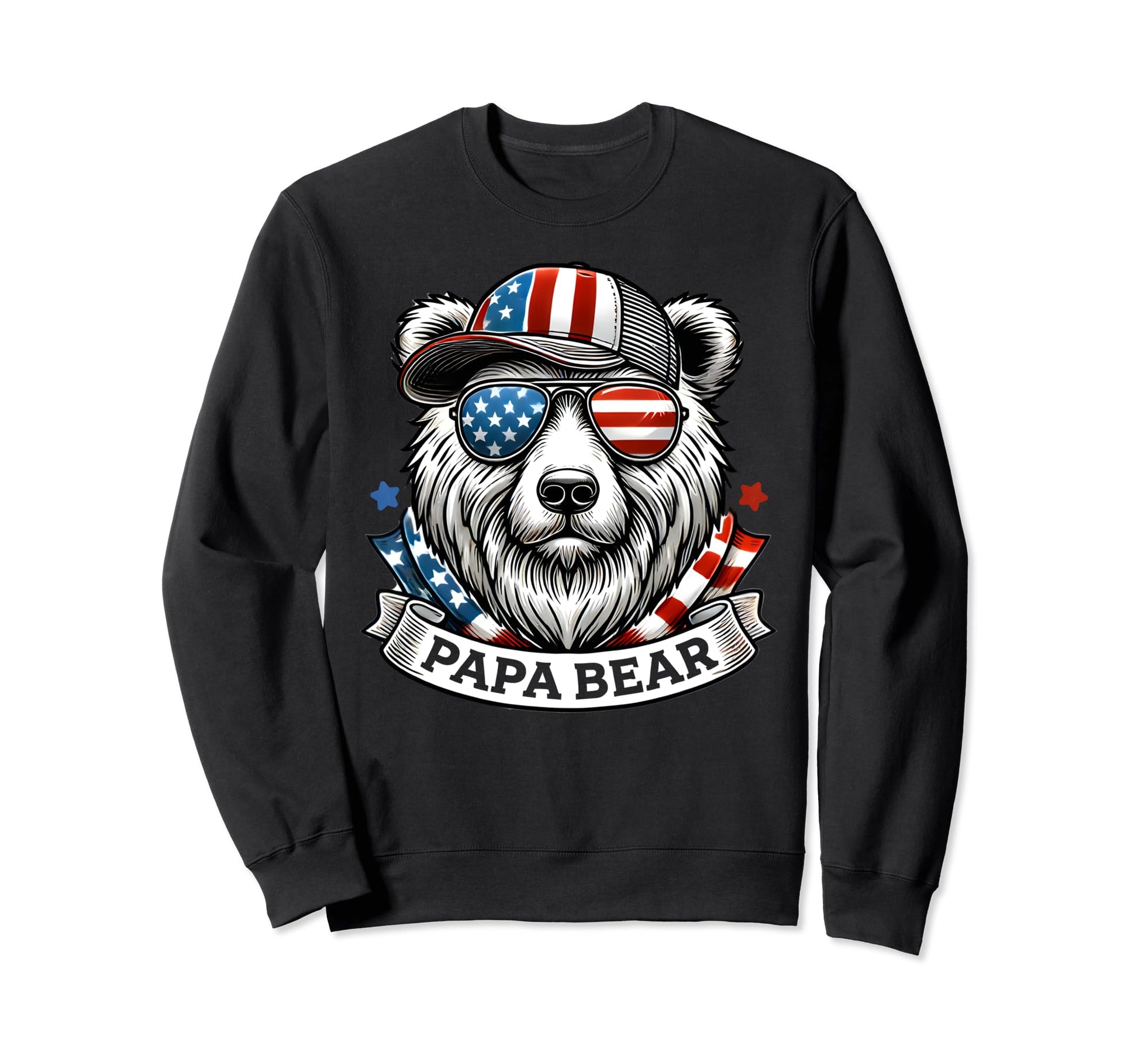 Papa Bear Funny Fathers Day Usa Sweatshirt - Streetwear Style Unisex - T-Shirt, Sweatshirt, Hoodie