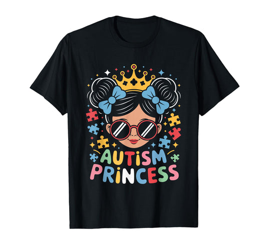 Autism Princess Afro Bow Daughter T-Shirt - Aesthetic Graphic for Adults - T-Shirt, Sweatshirt, Hoodie