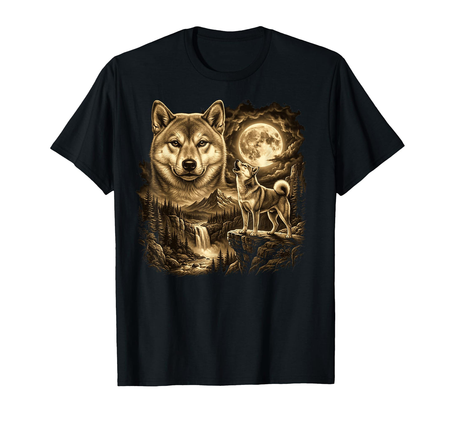 Shiba Inu Full Moon Shiba Inu Mom T-Shirt - Fun Novelty Design for Adults - T-Shirt, Sweatshirt, Hoodie