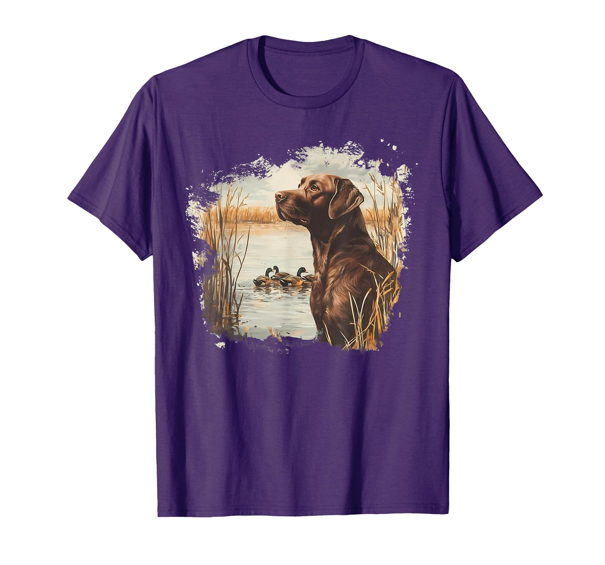 Chocolate Lab Mallard Duck Duck T-Shirt - Minimalist Print Men Women - T-Shirt, Sweatshirt, Hoodie
