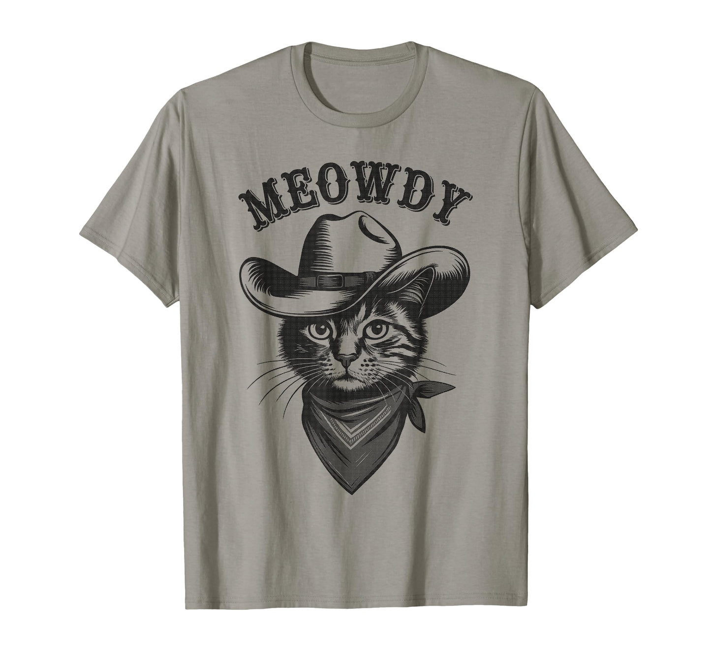 Meowdy Cat Funny Cowboy Western Cat T-Shirt - Graphic Print for Adults - T-Shirt, Sweatshirt, Hoodie