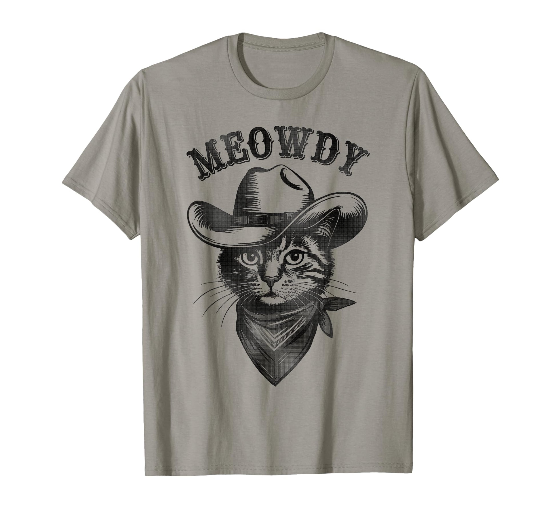 Meowdy Cat Funny Cowboy Western Cat T-Shirt - Graphic Print for Adults - T-Shirt, Sweatshirt, Hoodie