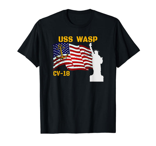 Aircraft Carrier Uss Wasp Cv 18 T-Shirt - Custom Art Print Men Women - T-Shirt, Sweatshirt, Hoodie