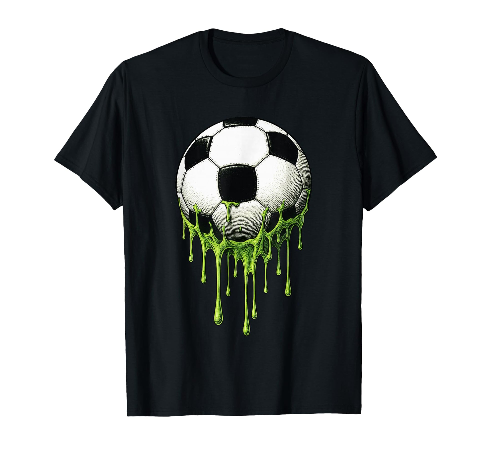 Colorful Green Soccer Drip Sports T-Shirt - Casual Everyday Wear Men Women - T-Shirt, Sweatshirt, Hoodie
